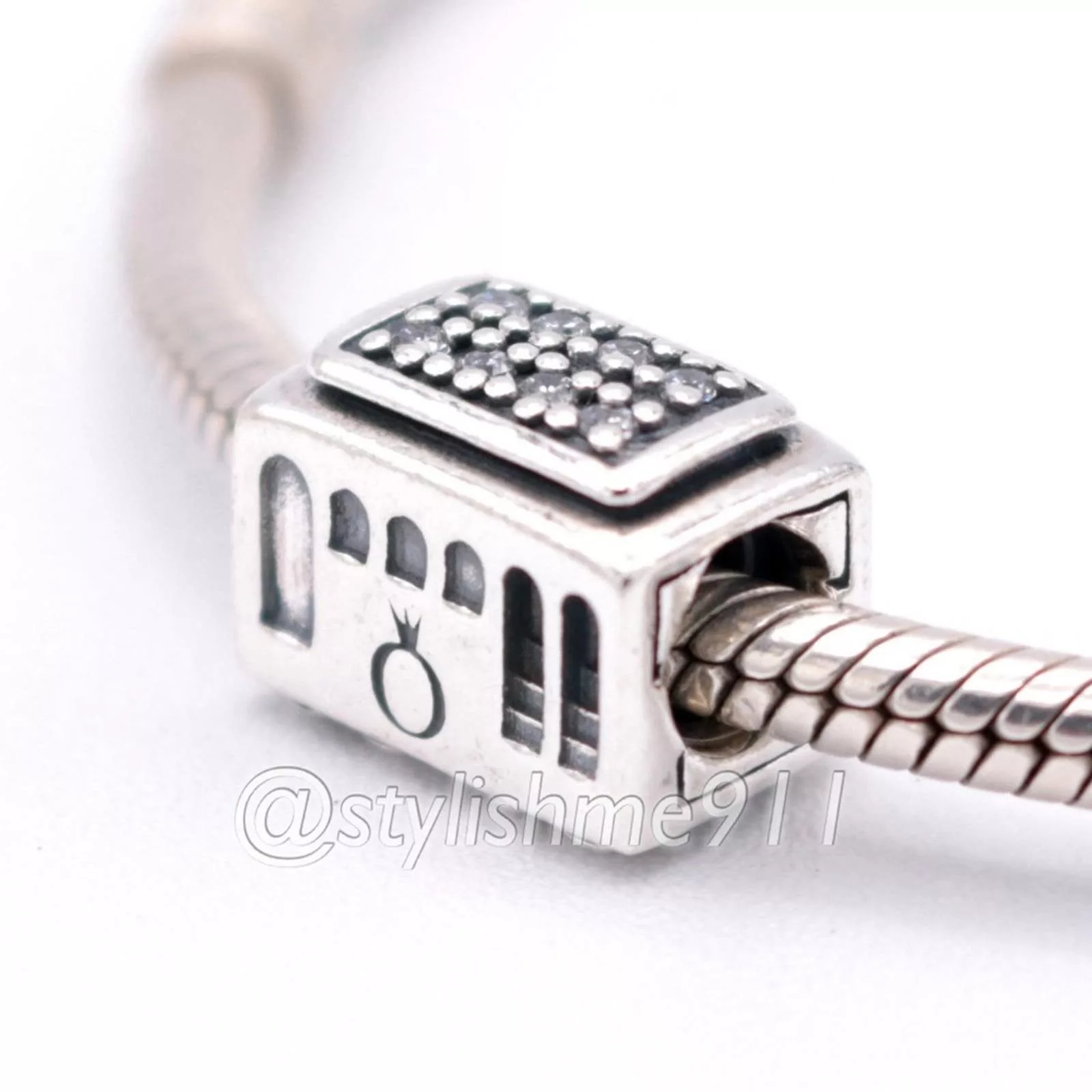 pandora Bracelets Authentic Pandora Cable Car Charm - 791219CZ Silver