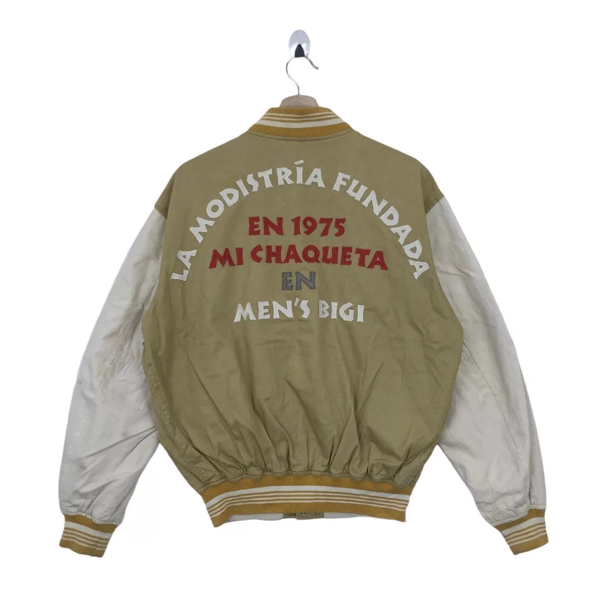 BIGI Bombers BIGI × Japanese Brand Vintage MENS BIGI Varsity Jacket Japanese Brand Hiphop Gold