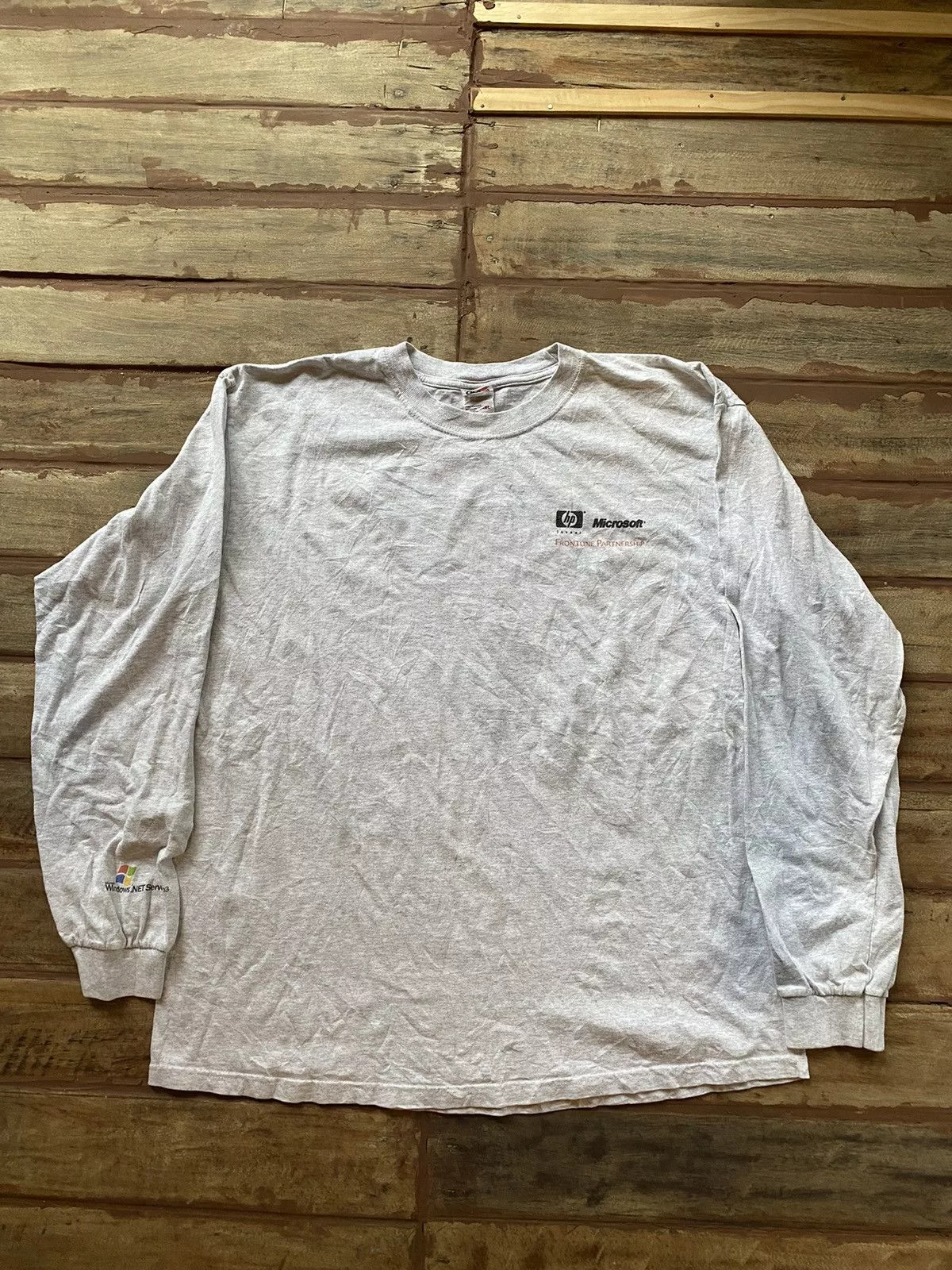 Microsoft Long Sleeve T Shirts Microsoft × Vintage Vintage Microsoft T shirt Gray