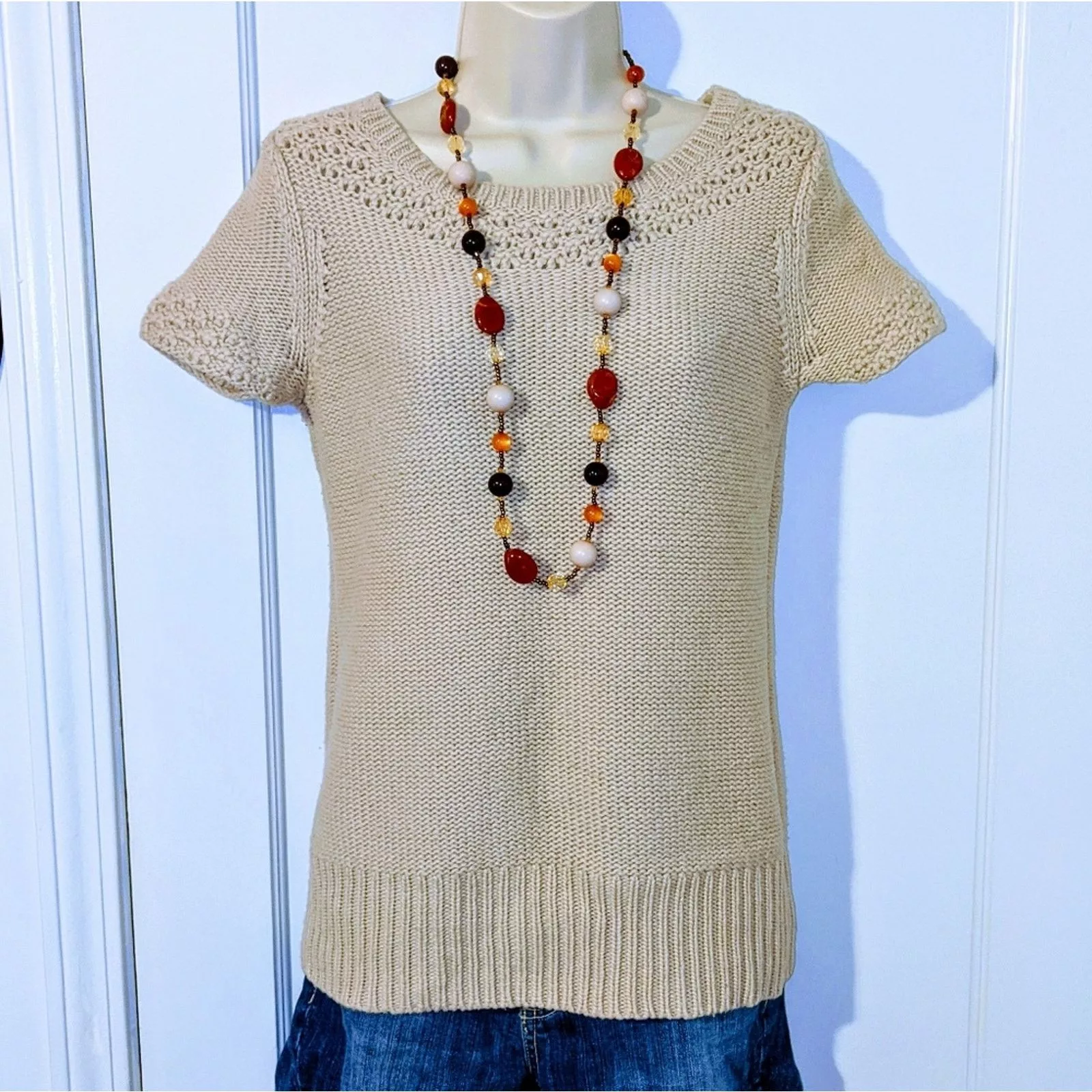 American Eagle Outfitters Sweaters American Eagle Outfitters American Eagle Short Sleeve Knit Sweater White