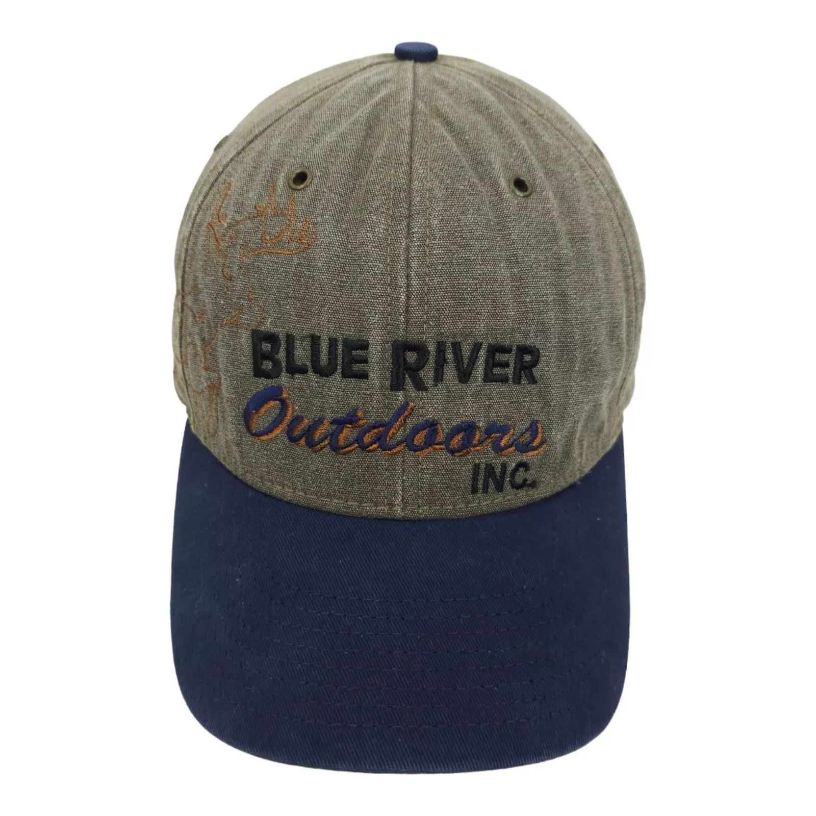 Other Hats Other Blue River Outdoors Embroidered Buck Snapback Cap Trucker Gray