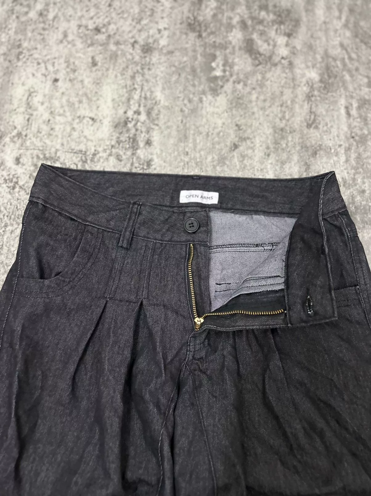 Japanese Brand Casual Pants Japanese Brand Open Arms Pants Black Vintage