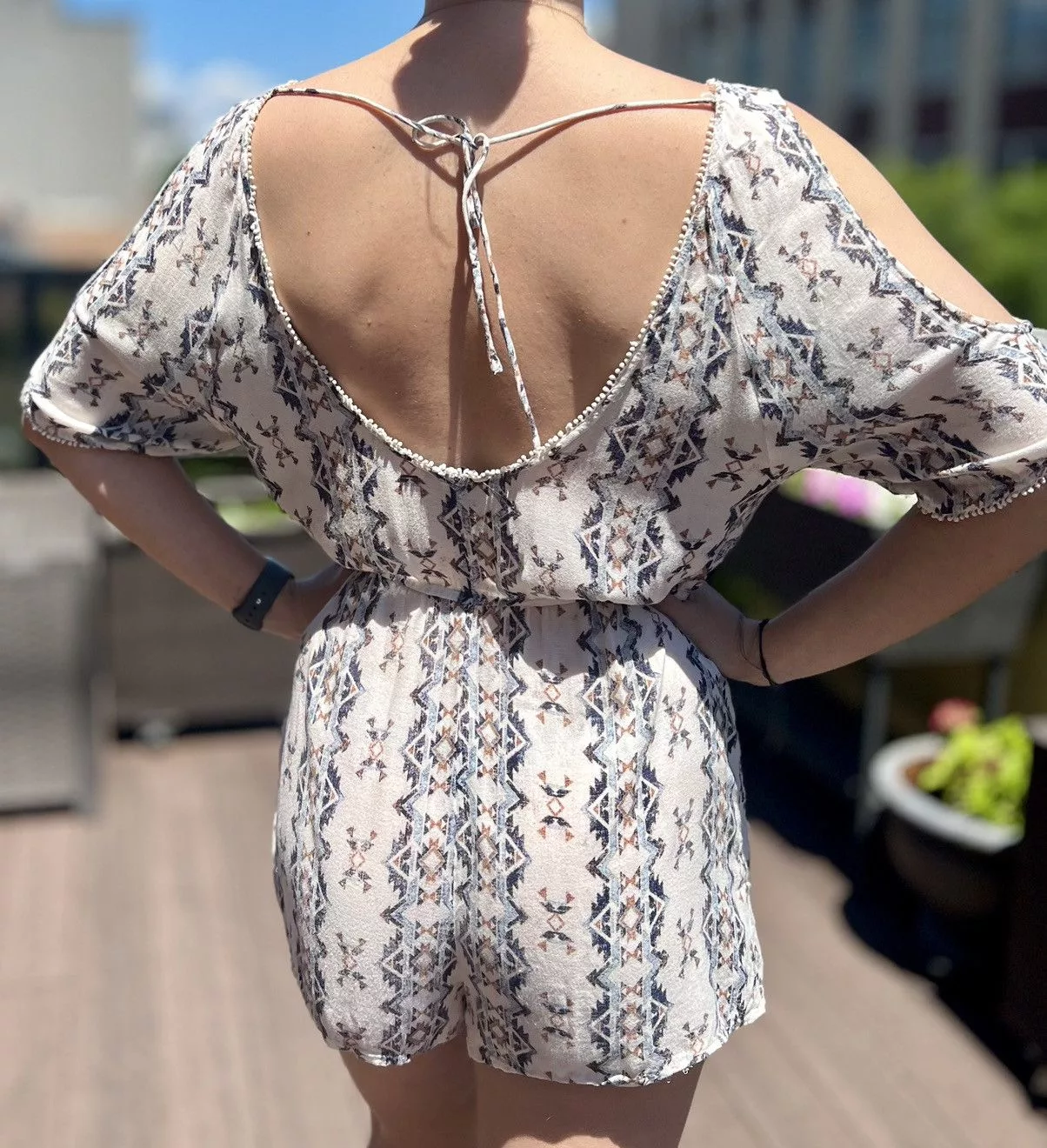 Forever 21 Mini Dresses Forever 21 Romper Stretch Waist Short Sleeve White