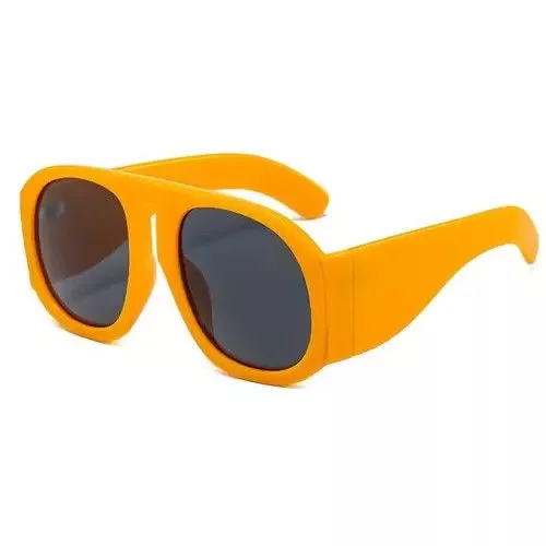Other Sunglasses Other Oversized Square Goggle Steampunk Big Frame Sunglasses Yellow Streetwear