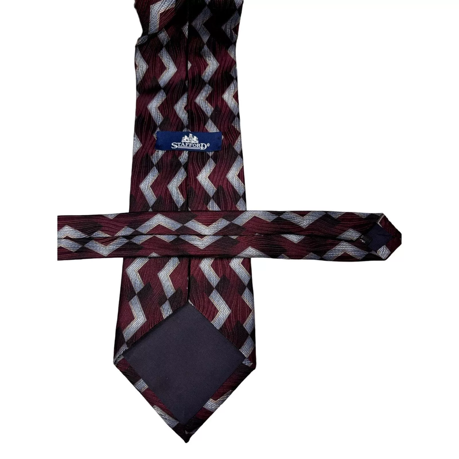 Stafford Ties Pocketsquares STAFFORD Men's Multicolor Silk Abstract Pattern Neck Tie Red