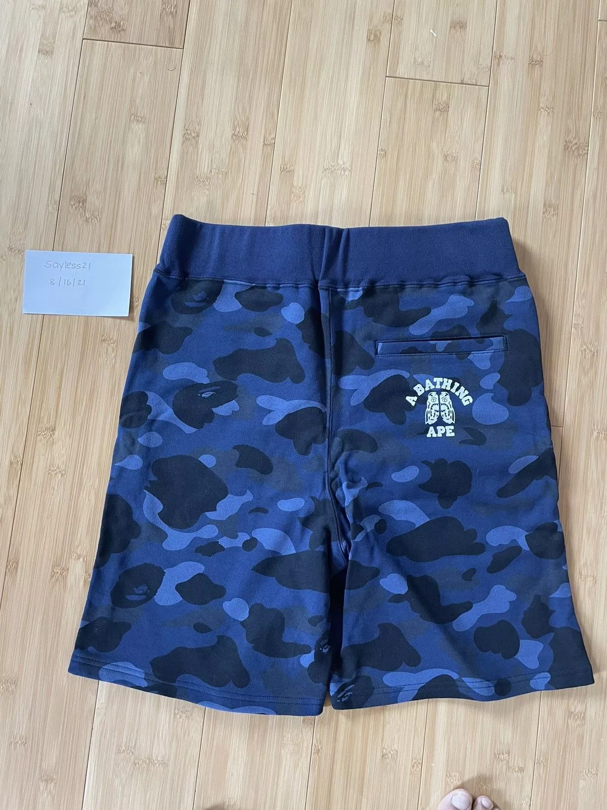 Bape Shorts BAPE blue camo sweat shorts