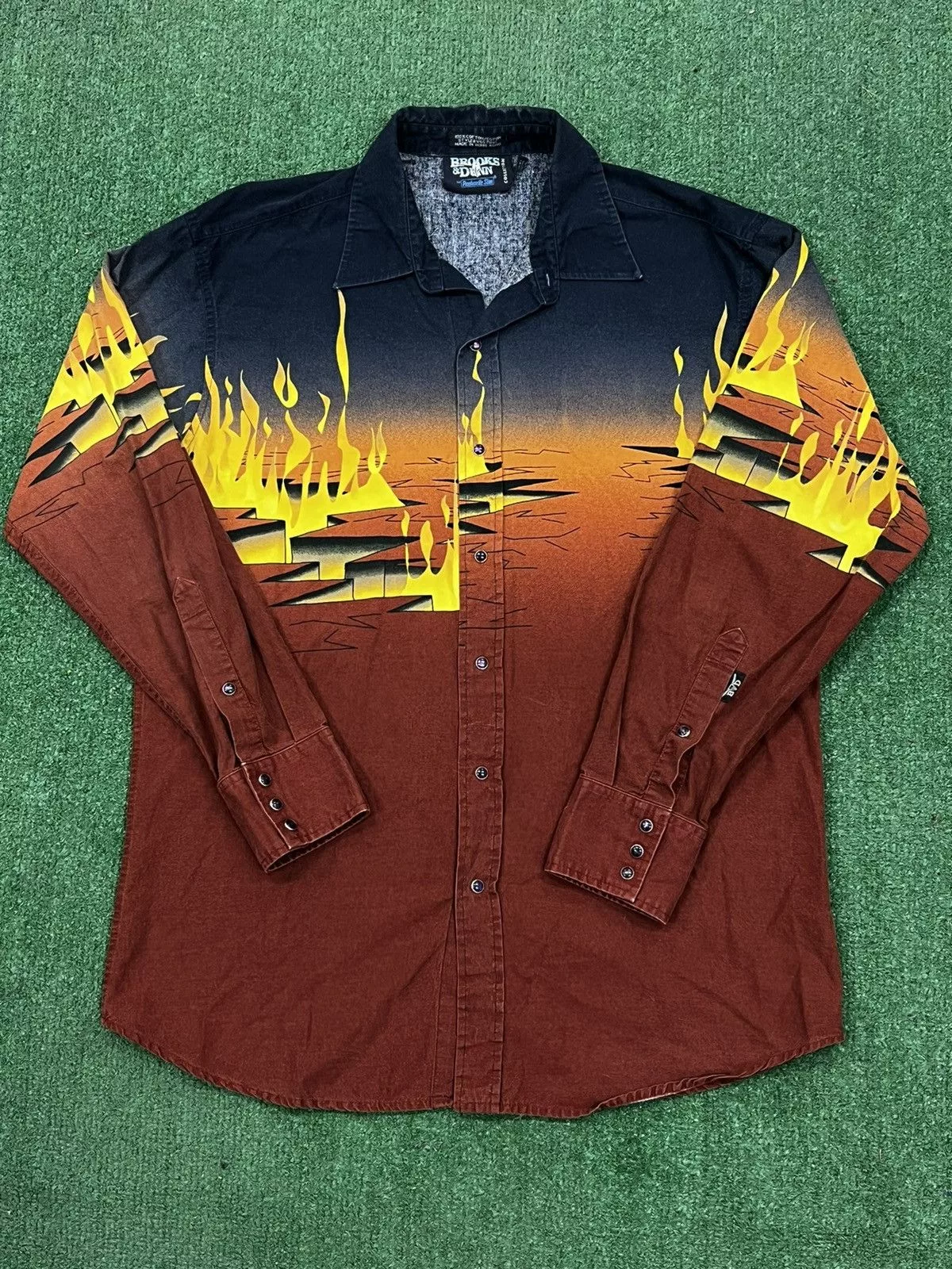 Panhandle Slim Shirts Button Ups Vintage 90s Brooks & Dunn by Panhandle Slim Pearl Snap Shirt Brown Western