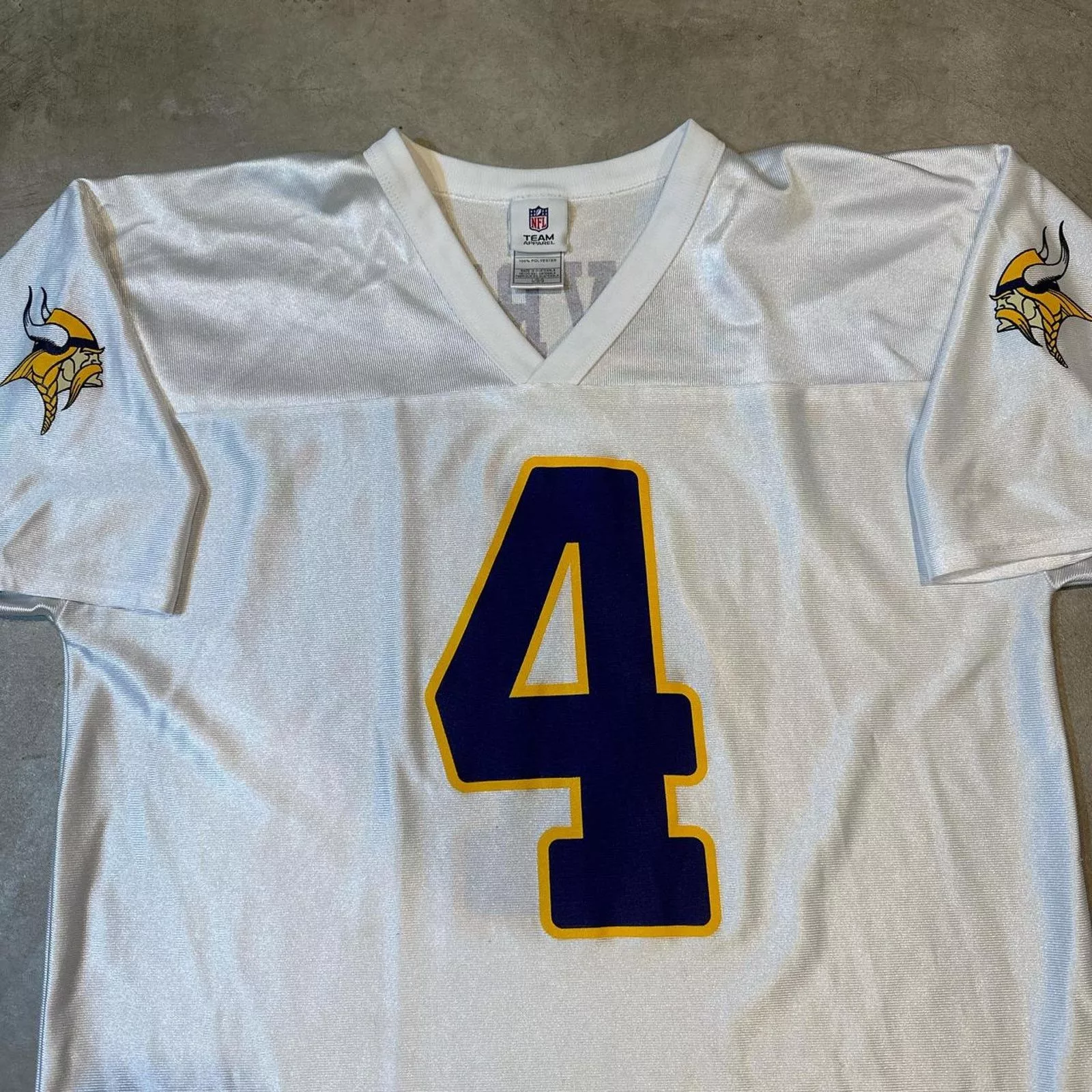 NFL Short Sleeve T Shirts NFL Minnesota Vikings Brett Favre White Football Jersey
