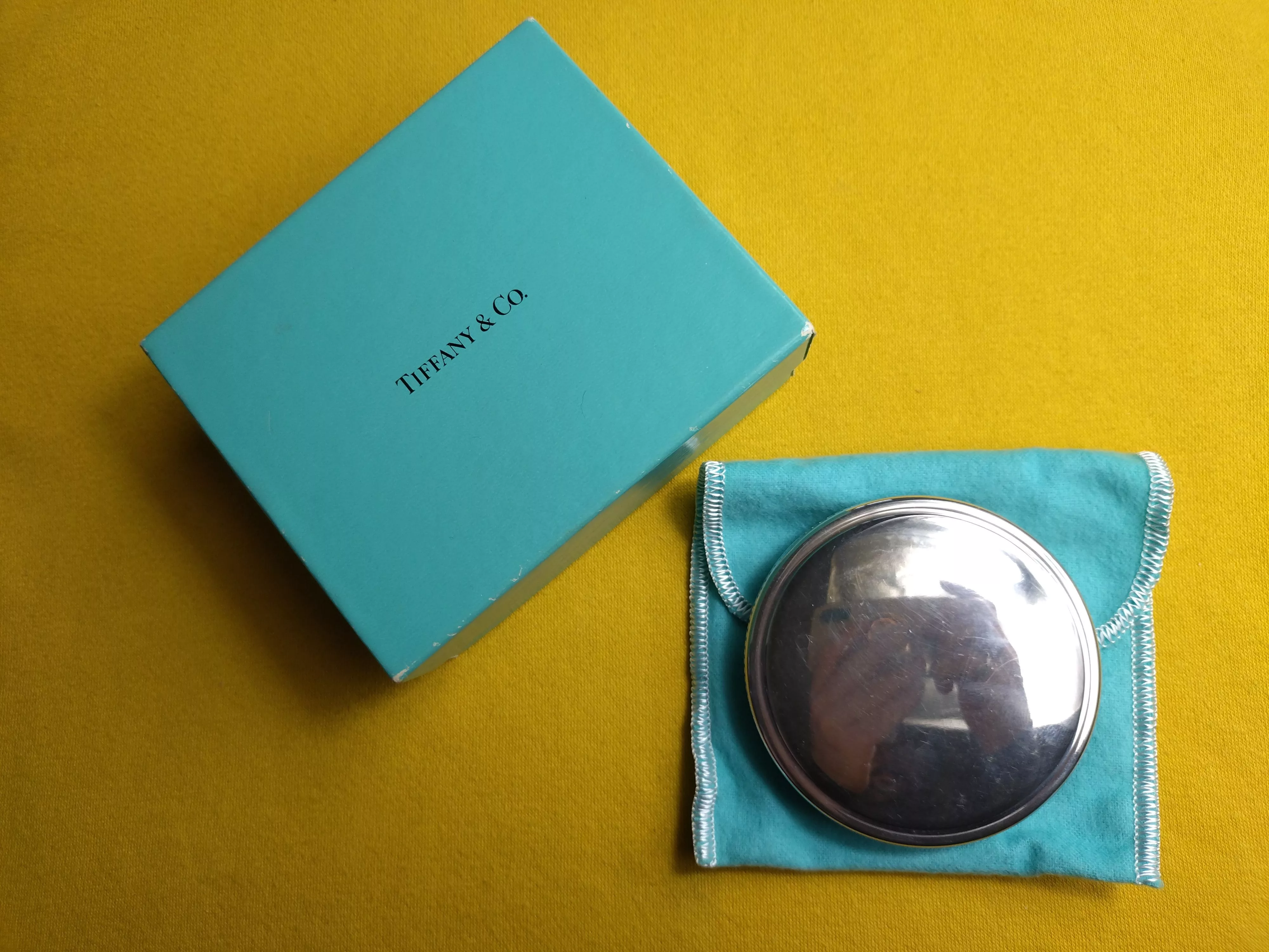 Tiffany & Co. Miscellaneous Tiffany & Co. Pewter Felt Lined Jewellery Trinket Tin Silver