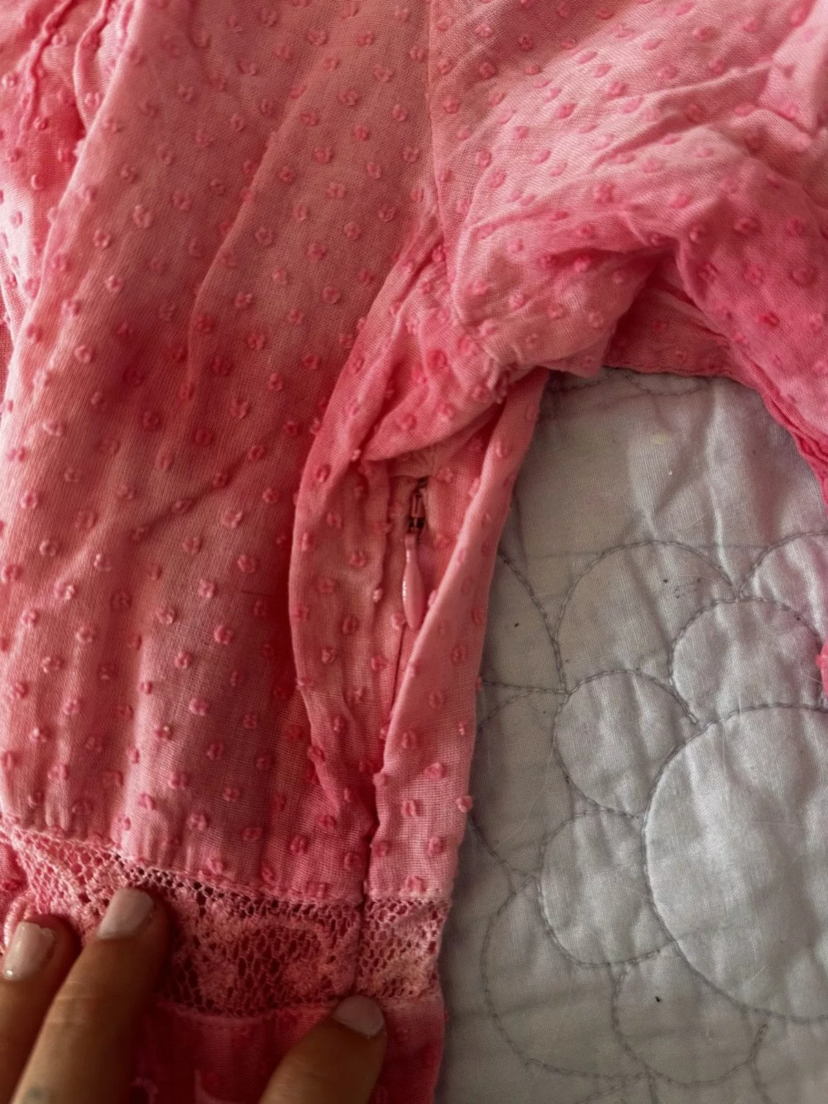 LoveShackFancy Mini Dresses LoveShackFancy pink tie dye dress