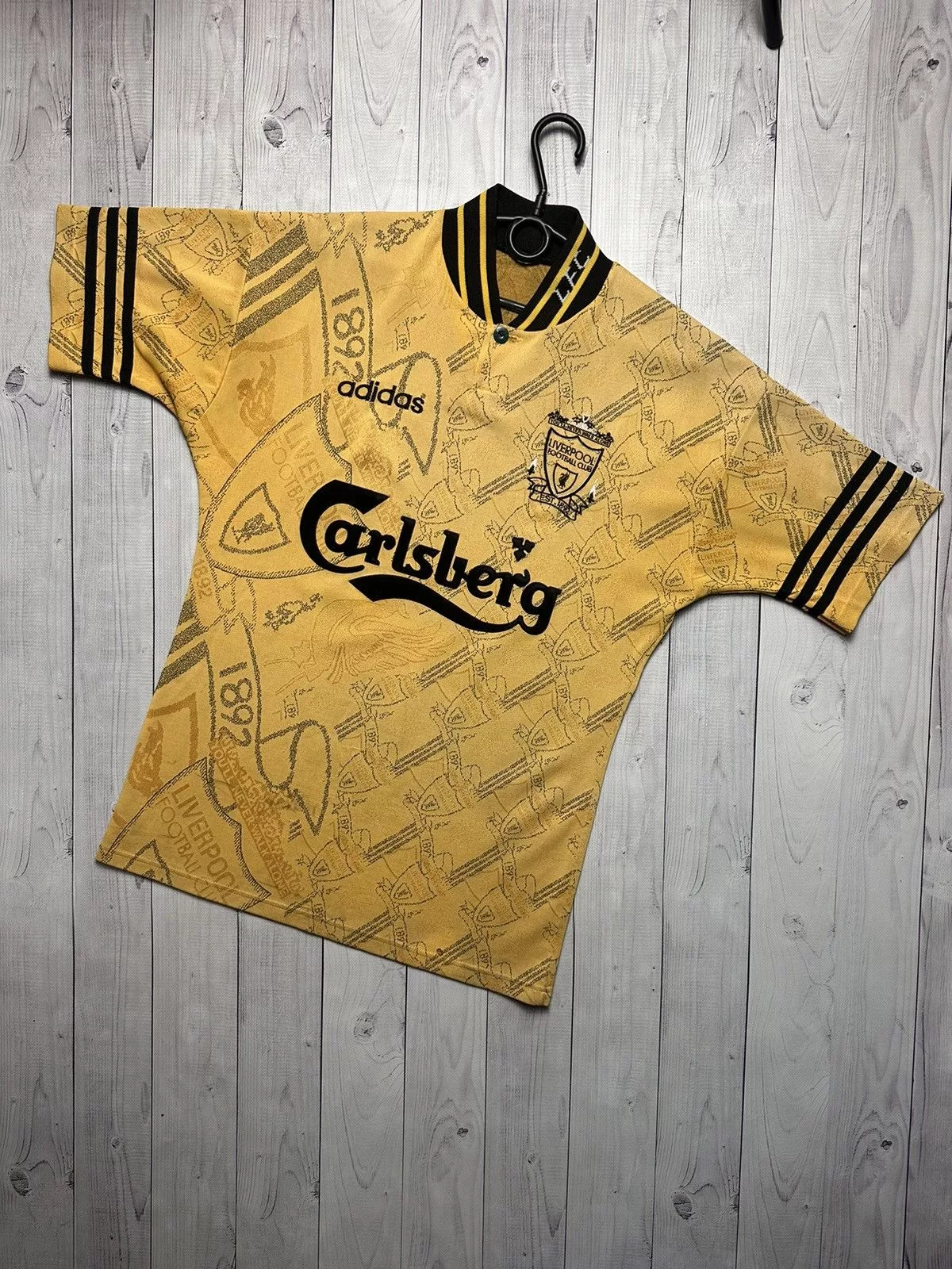 Vintage Jerseys Vintage Liverpool soccer jersey adidas rare size M monogram Yellow