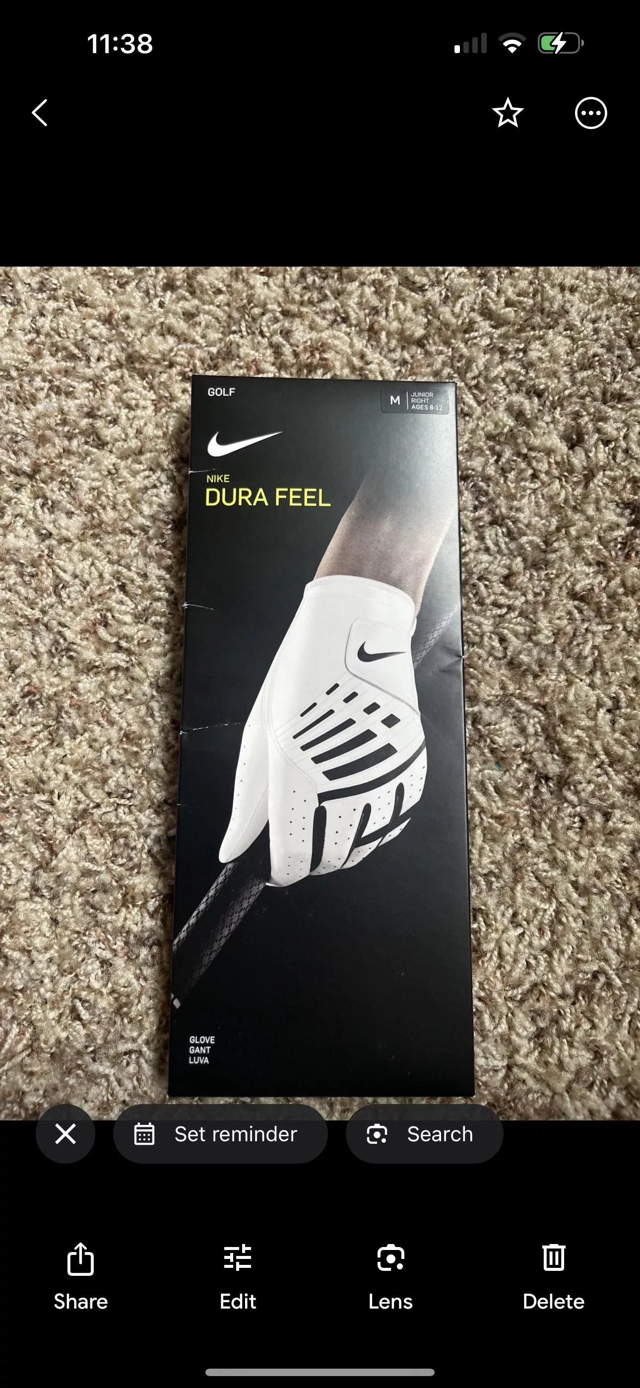 Nike Miscellaneous Nike Golf Dura Feel Single Glove Junior Right White