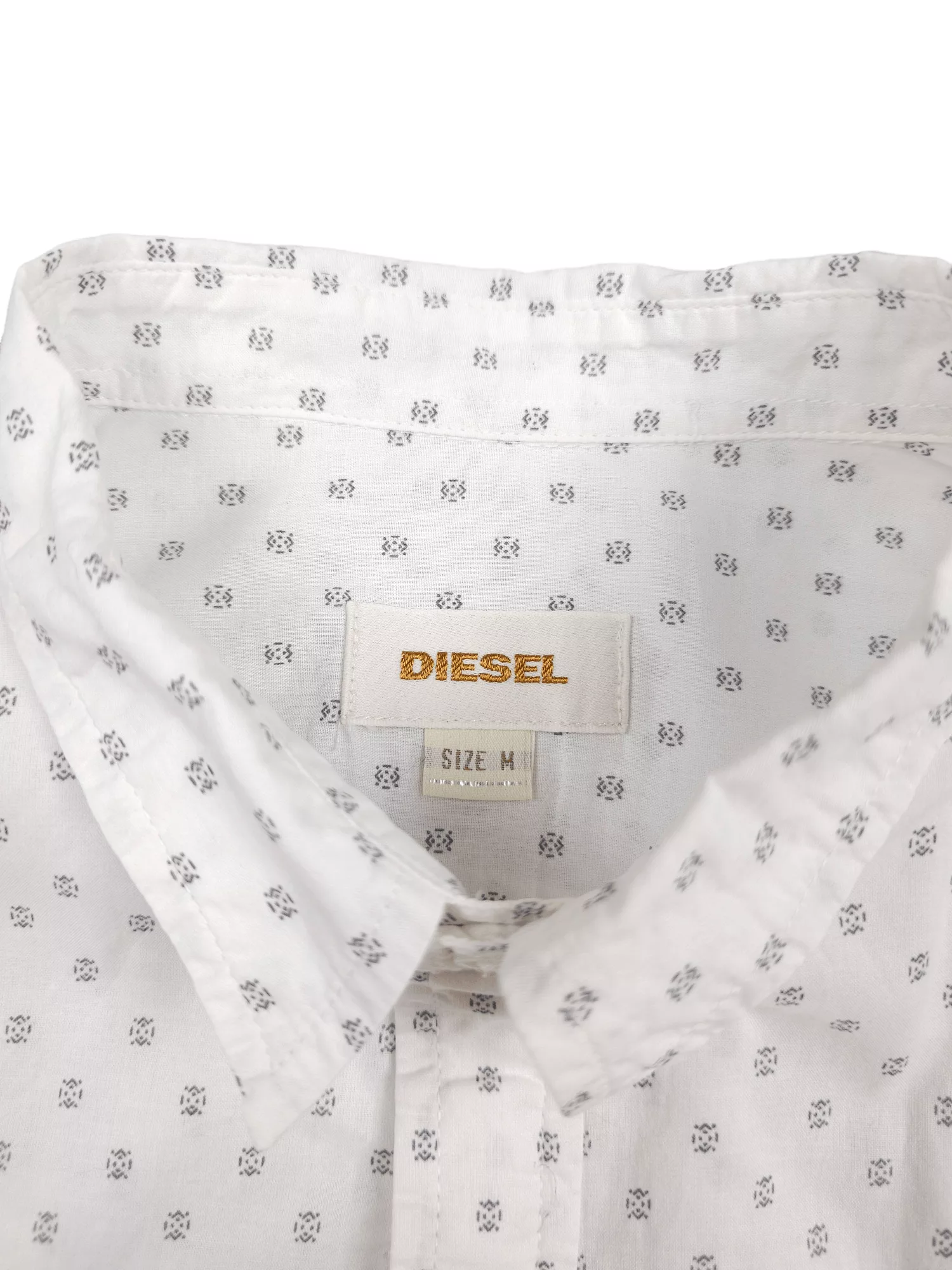 Designer Shirts Button Ups Designer × Diesel 💎 Vintage Diesel Monogram Size M Basic Logo Button Shirt White Streetwear