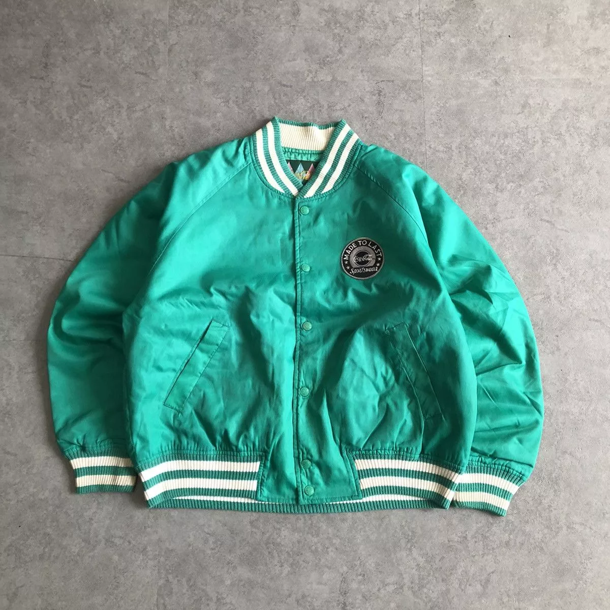 Coca Cola Bombers Coca Cola × Vintage 1980s Vintage Coca Cola Sportswear Varsity Jacket C 1988 Green Avant-Garde