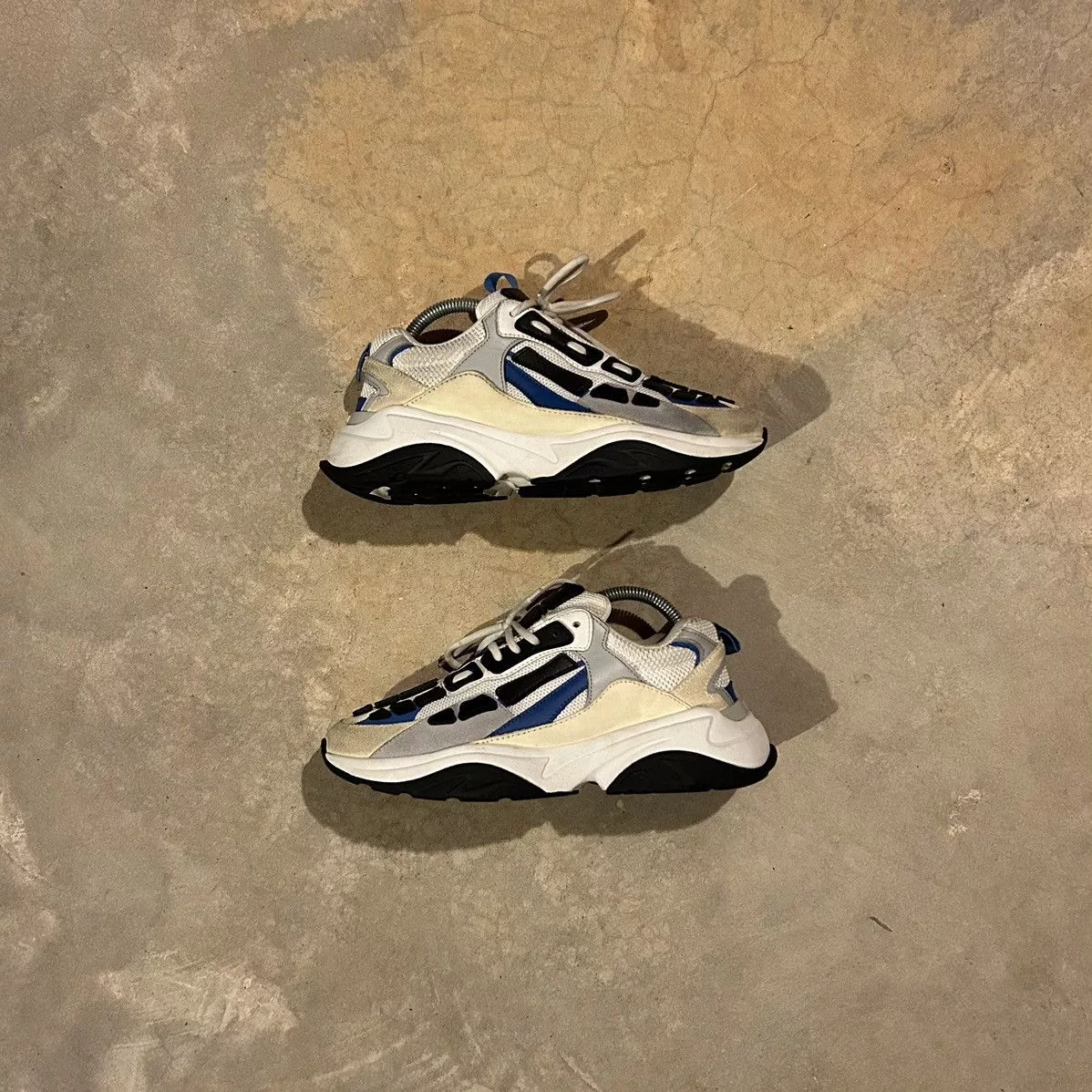 Amiri Low Top Sneakers Amiri × Designer Amiri Skeleton Bone Runner White Black Grey Blue US 8 Streetwear