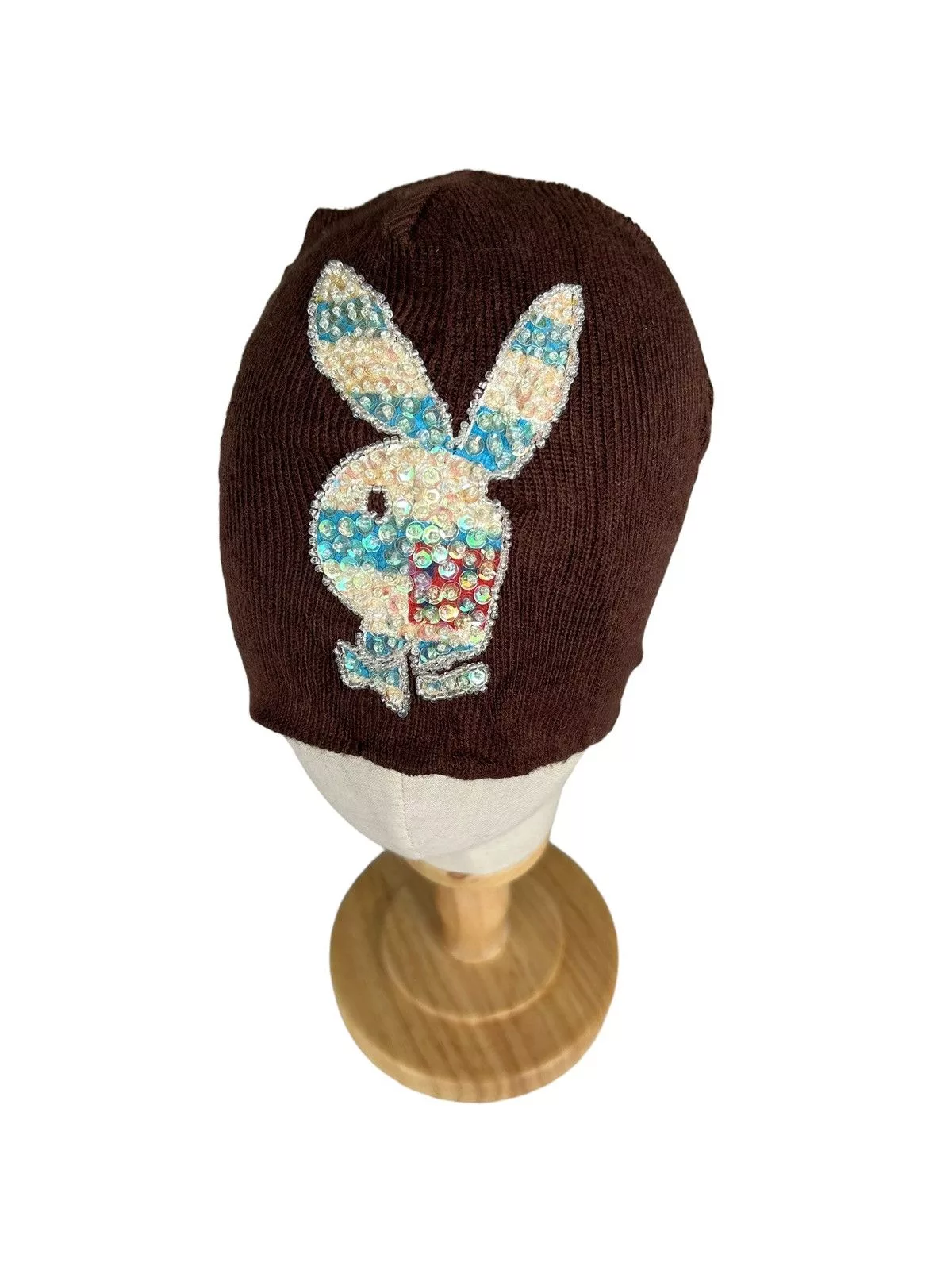 Playboy Hats Playboy × Vintage Playboy Big Logo Beanie Hats Brown Streetwear