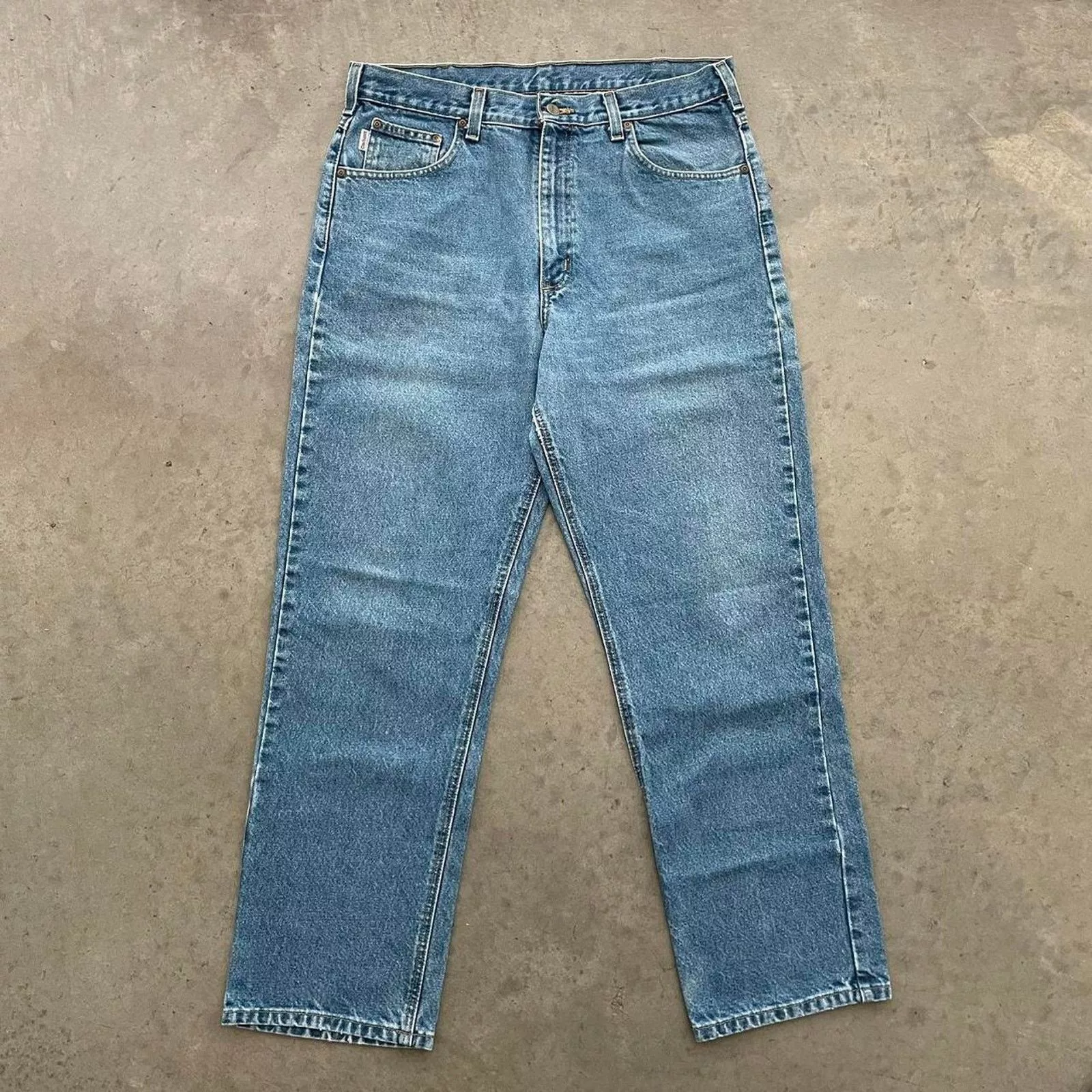Carhartt Denim Vintage Carhartt Medium Washed Denim Jeans Blue