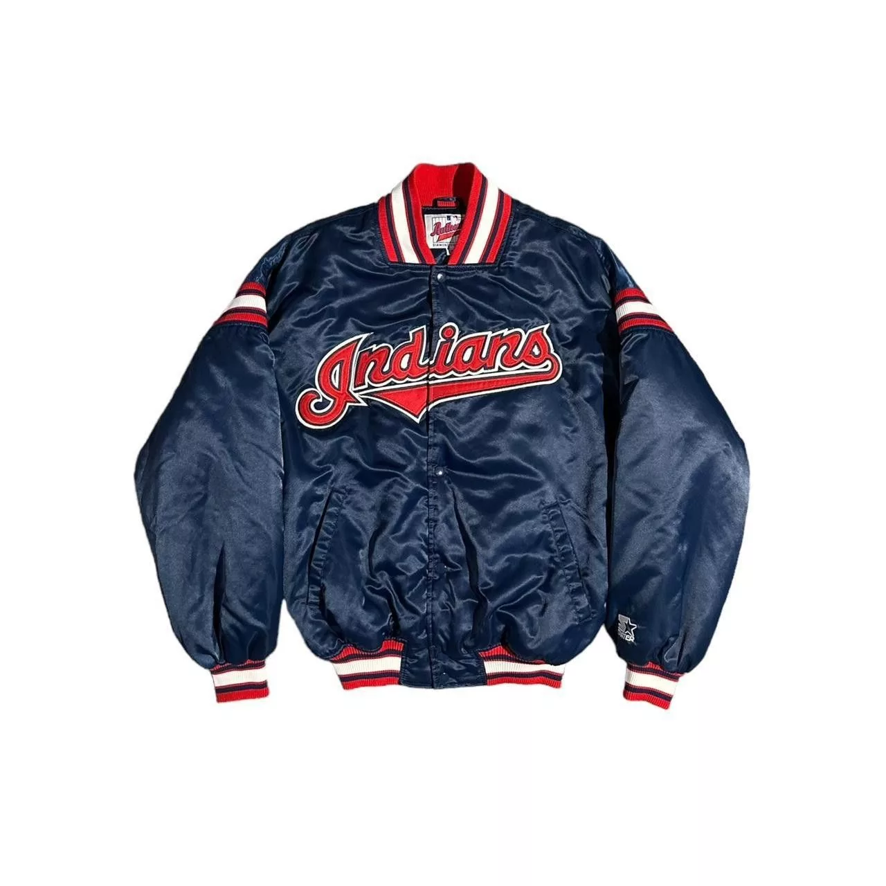 Starter Bombers 90s Starter Cleveland Indians Diamond Collection Jacket Blue