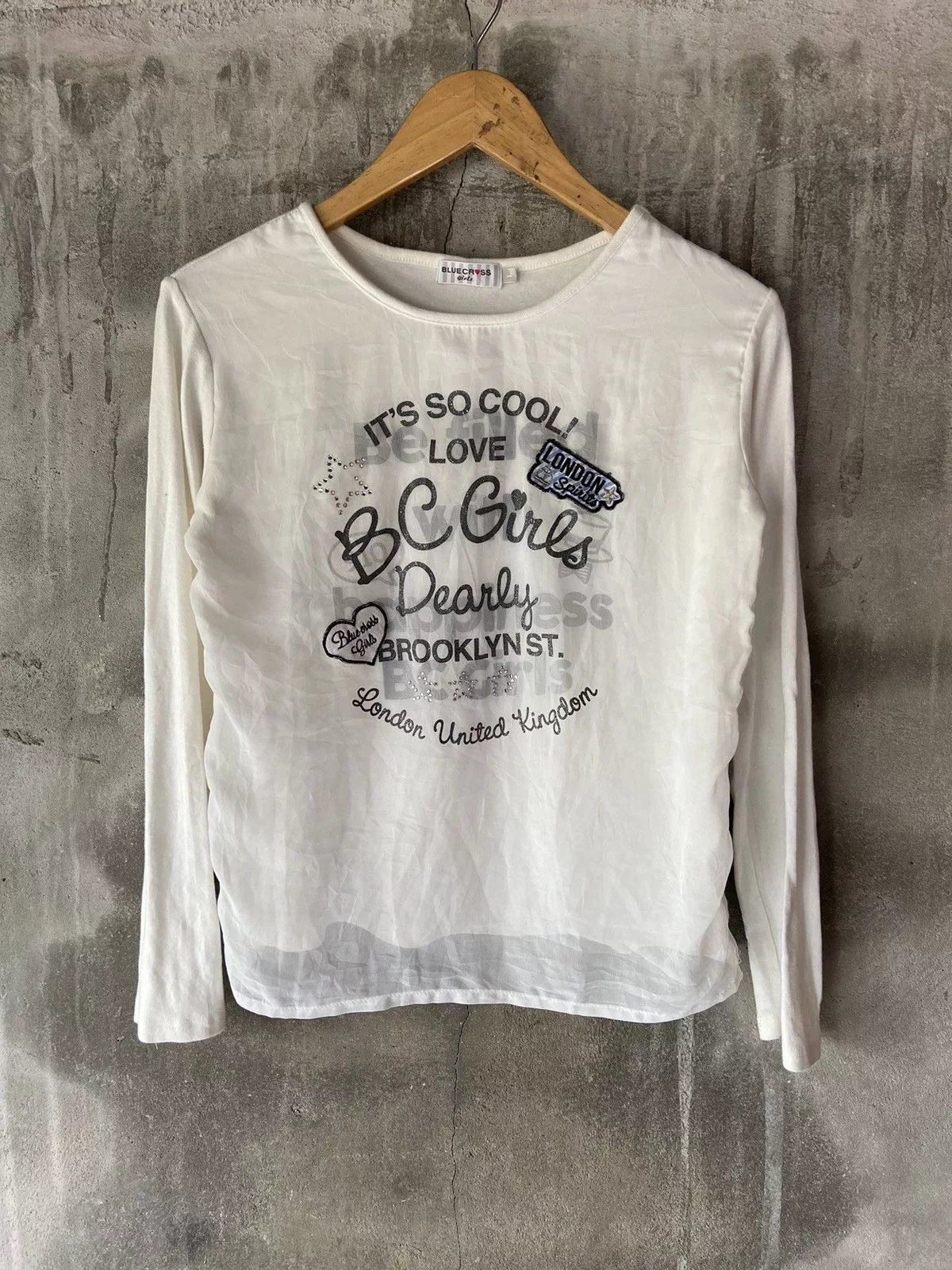 Beauty Beast Long Sleeve T Shirts Beauty Beast × If Six Was Nine × Japanese Brand DOUBLE LAYER ITS COOL! LOVE LONG SLEEVE White