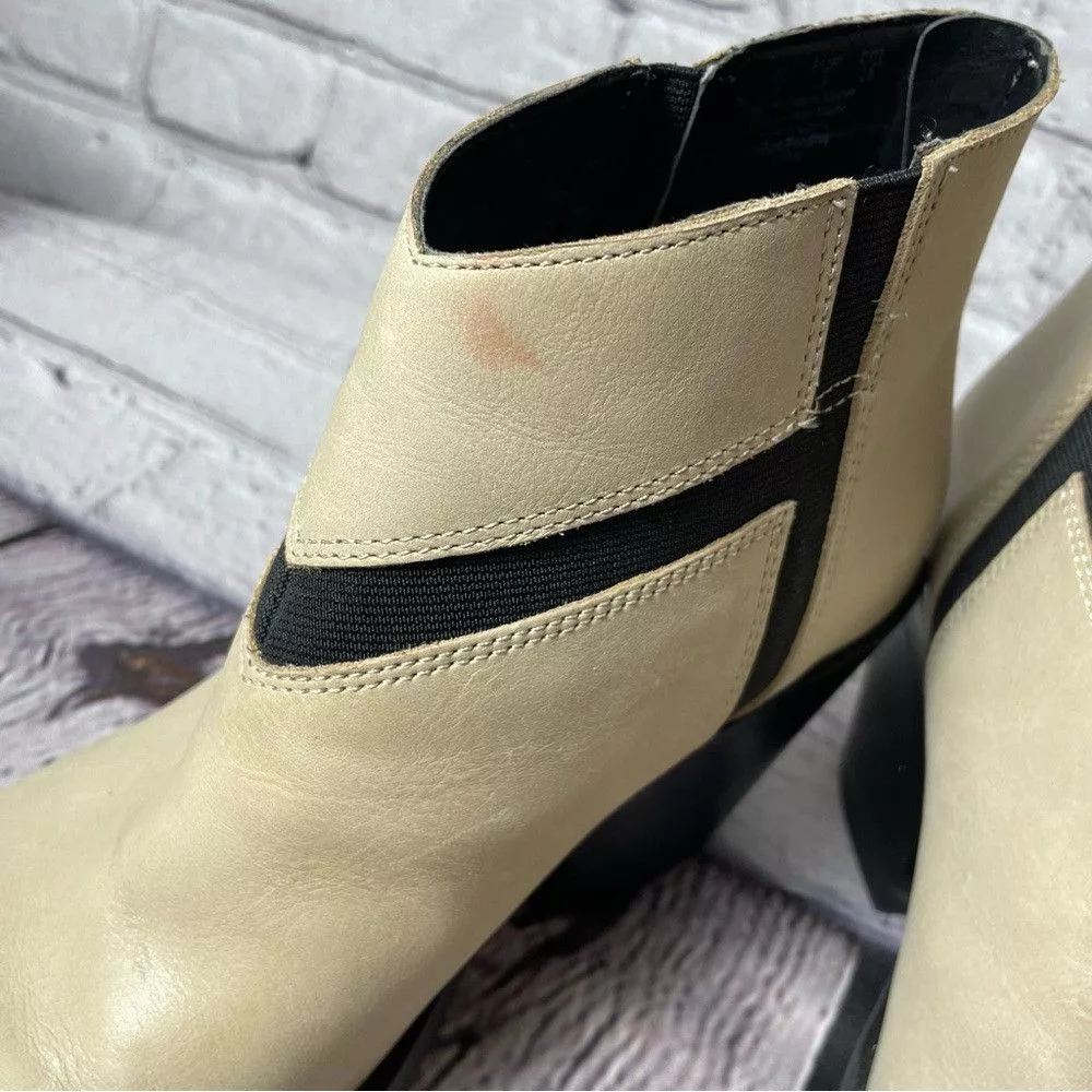 Other Boots Other Naya Atom Ankle Boots Taupe Black Leather Size 8 Brown