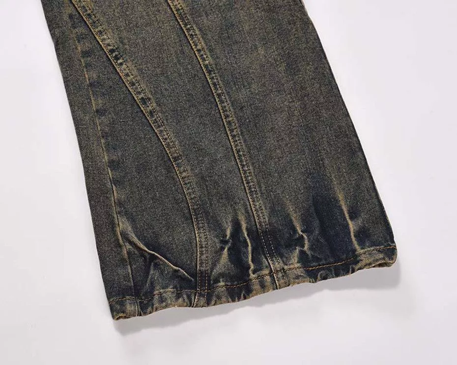 Designer Denim Designer × Jean × Vintage Patchwork Loose Baggy Jeans Blue