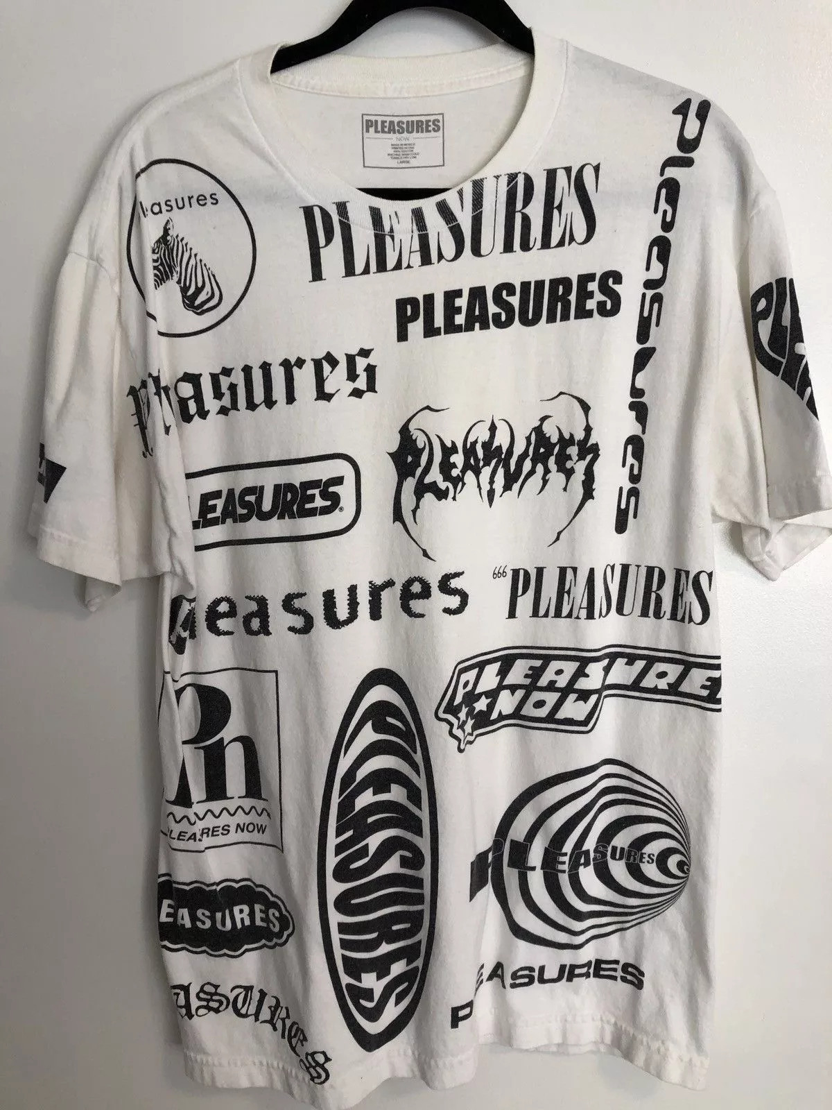 Pleasures Short Sleeve T Shirts Pleasures Logo shirt White Streetwear
