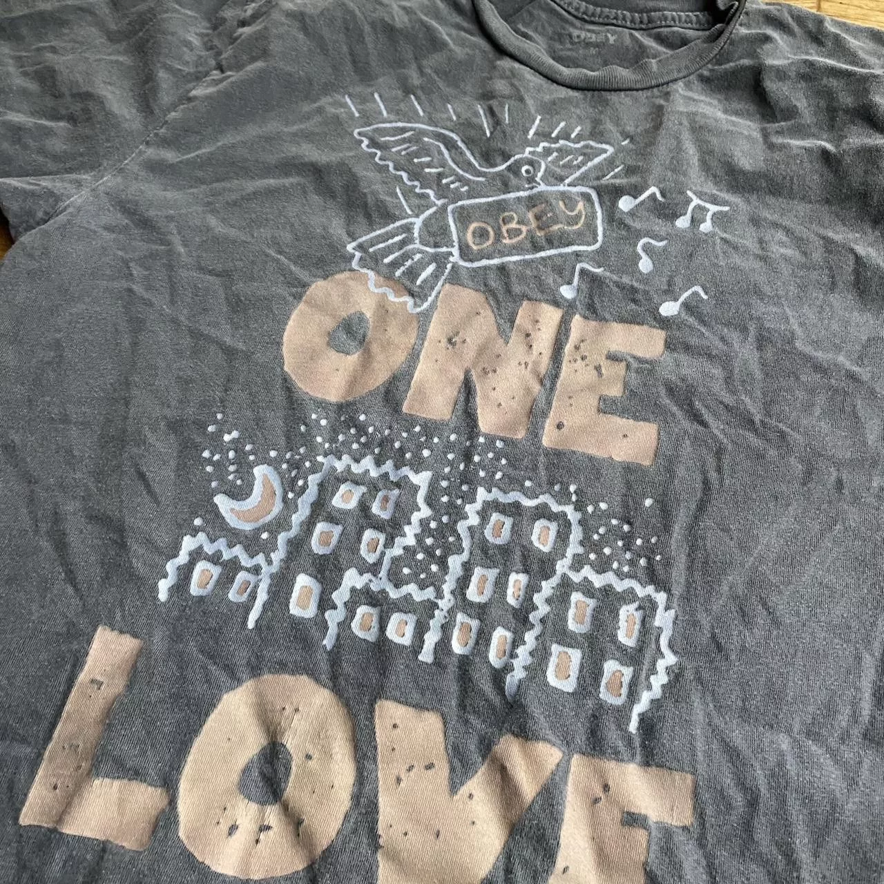 Obey Short Sleeve T Shirts One Love Obey tee Gray