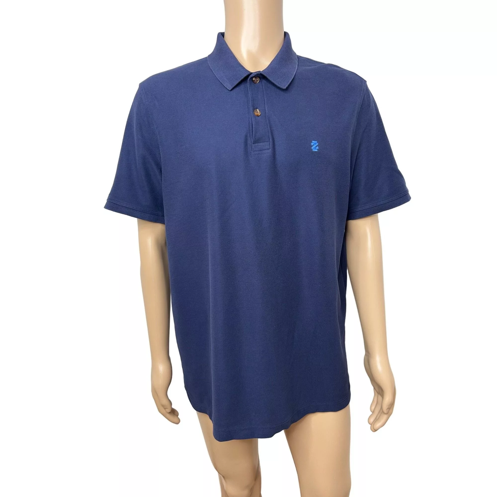 Izod Polos Izod Men’s Polo Shirt Navy Blue XL Short Sleeve Logo 2-Butto