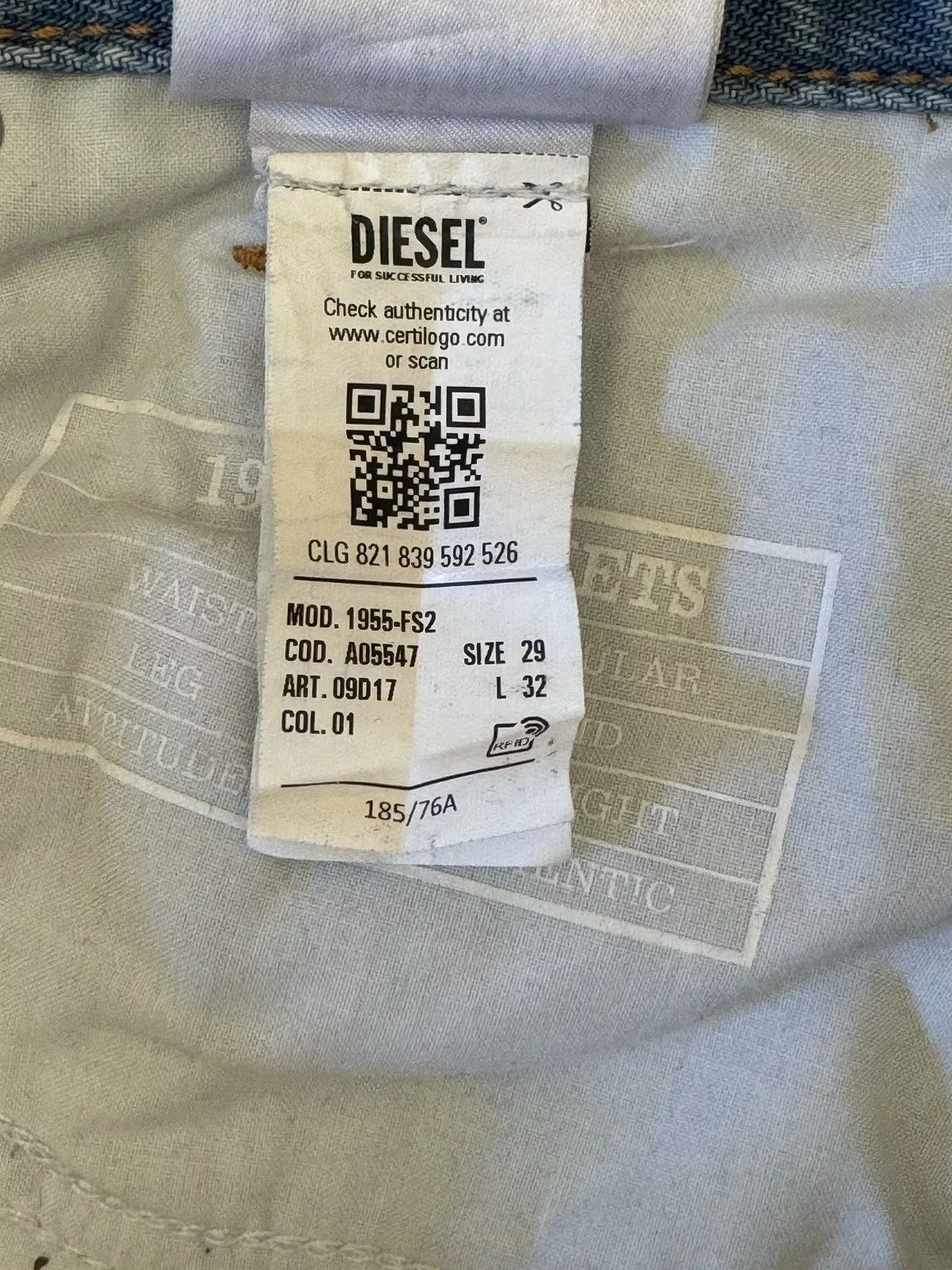 Diesel Denim DIESEL double zip DENIM Blue