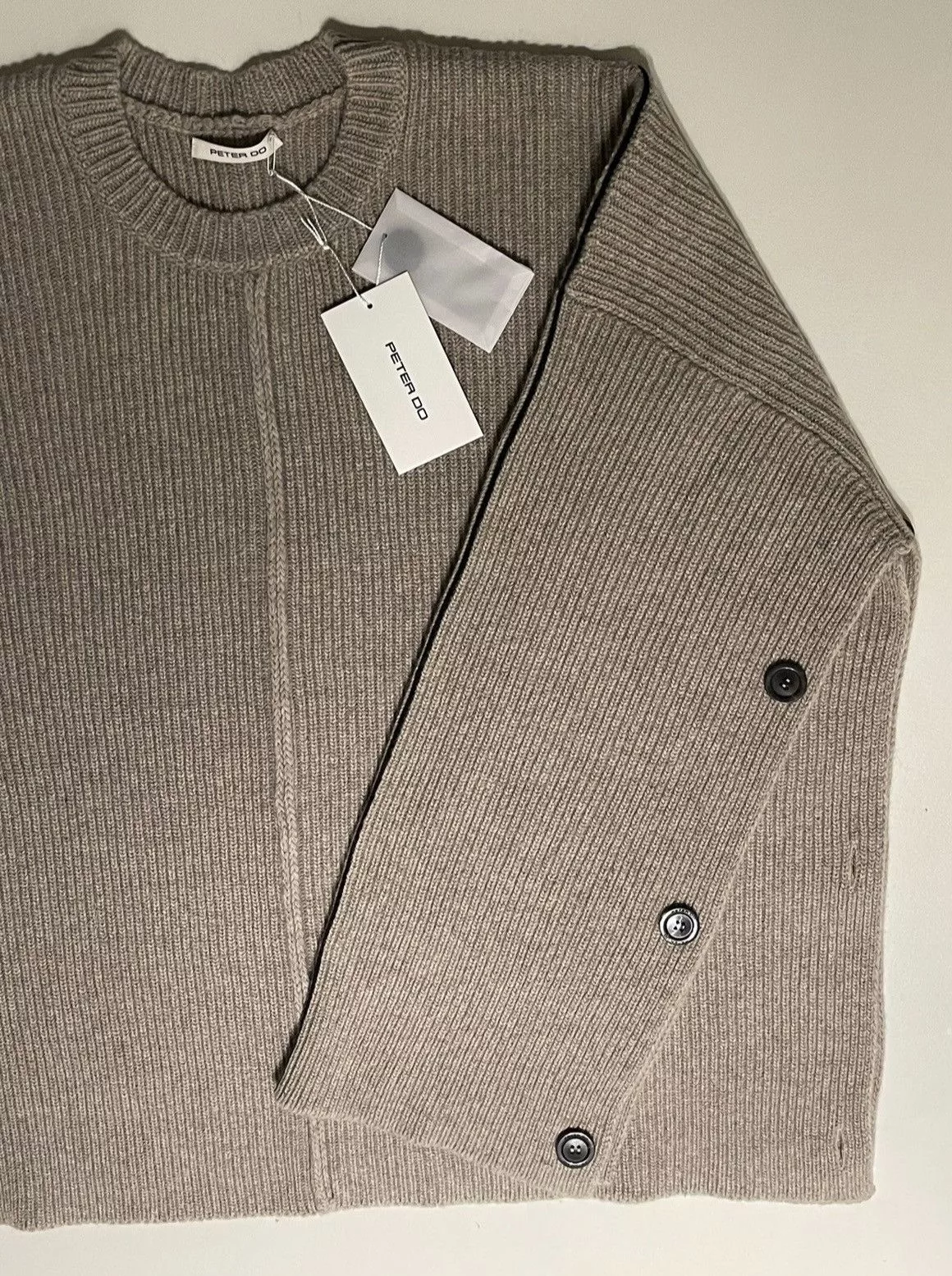Peter Do Sweaters PETER DO - CREW NECK CAPE SWEATER - FW22 Beige