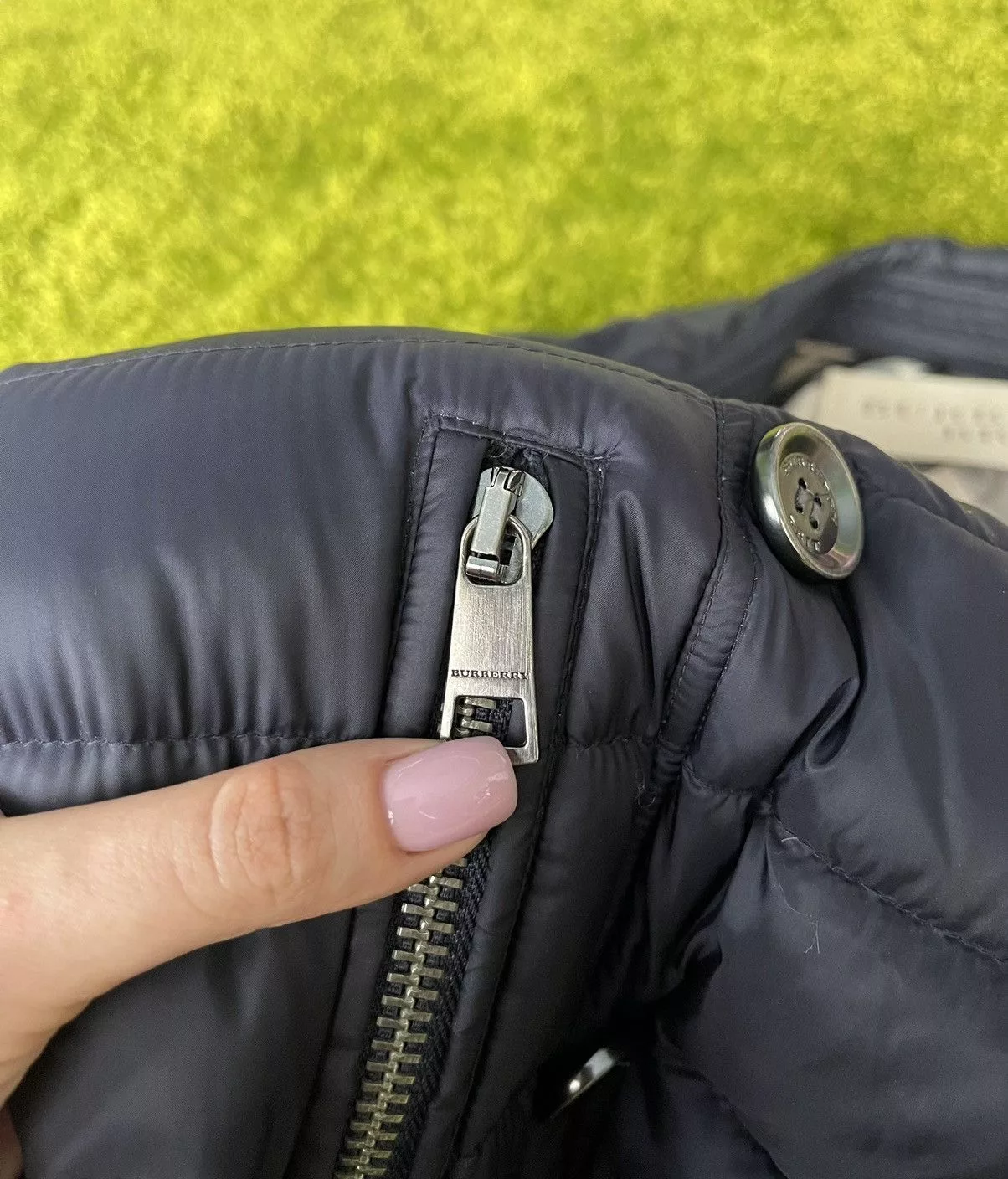 Burberry Down Jackets Burberry × Designer Burberry Brit belted down puffer jacket Blue Luxury