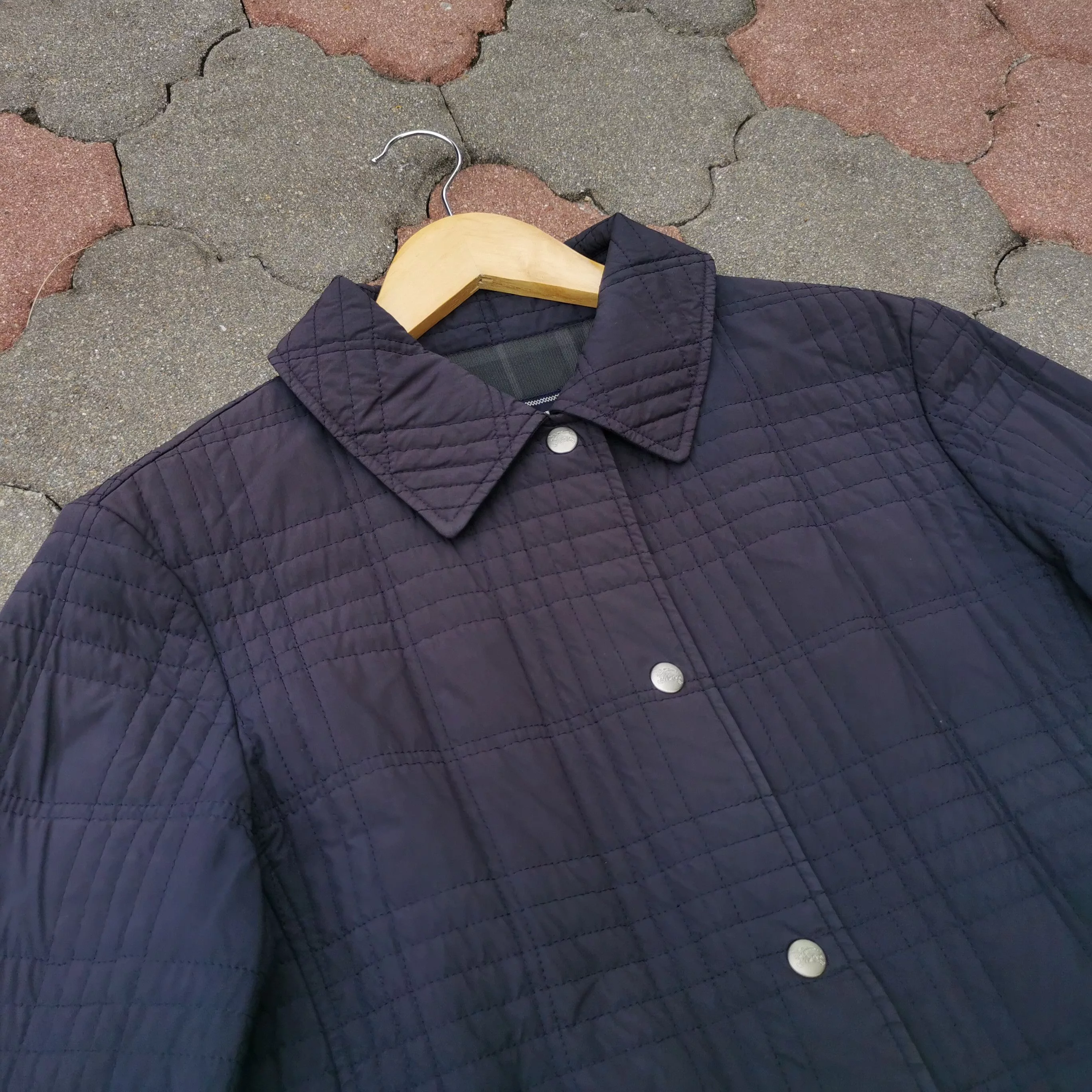 Burberry Light Jackets Vintage Burberry Button Jacket Blue