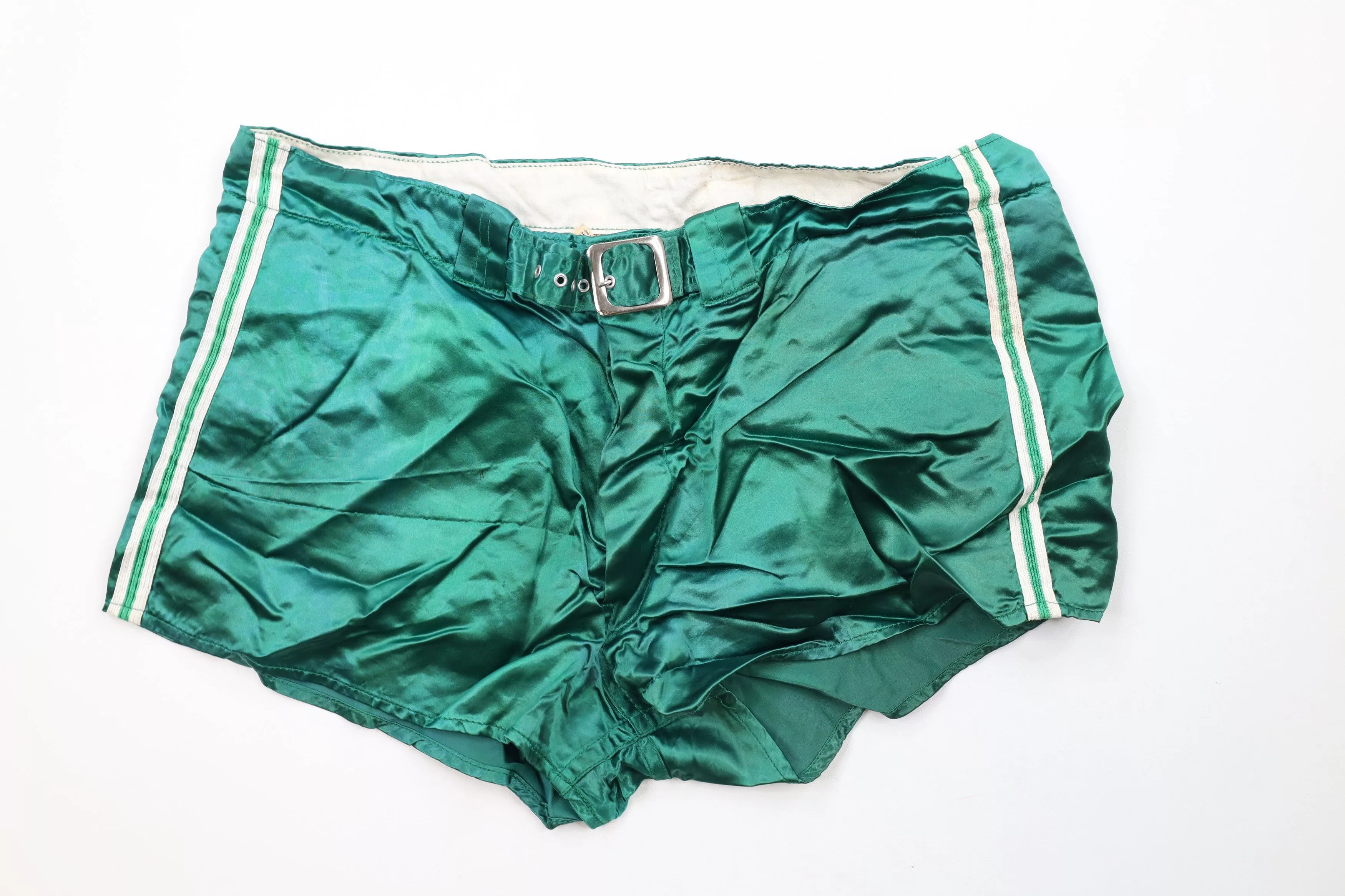 Vintage Shorts Vintage 40s 50s Silky Nylon Basketball Shorts Green USA