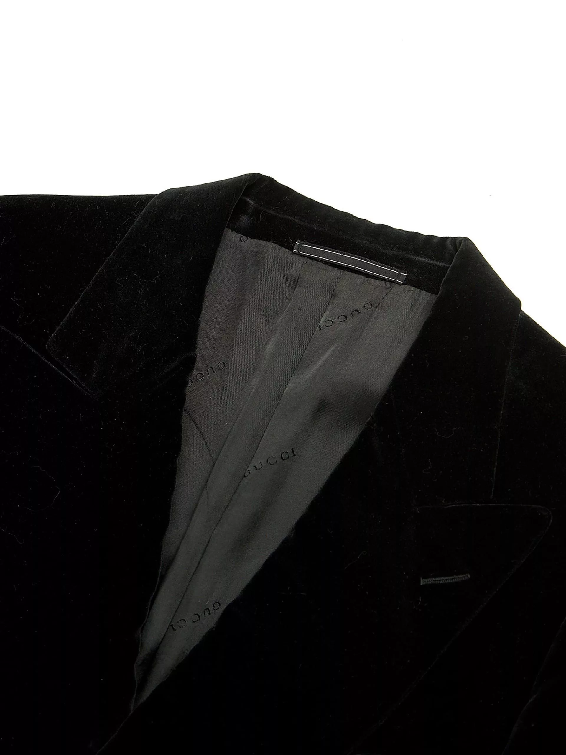Gucci Light Jackets Gucci Black Velour Cotton Blazer Jacket
