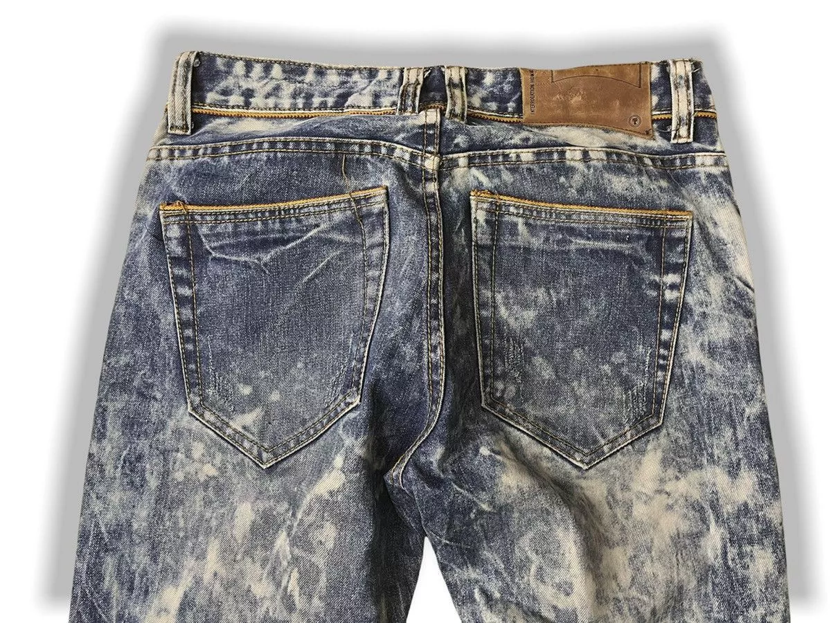 Bleach × Vintage INTERROGATION BLEACH DENIM JEANS AVANT GARDE Blue Avant-Garde