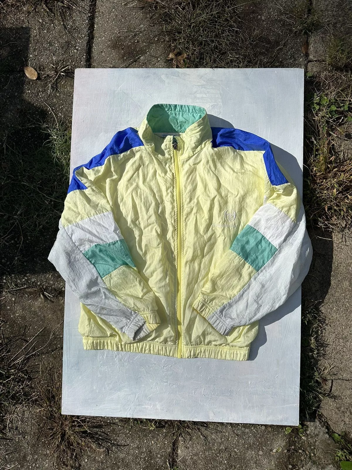 Sergio Tacchini Light Jackets Sergio Tacchini × Vintage Crazy vintage Sergio tacchini cropped track zip windbreaker Yellow Streetwear
