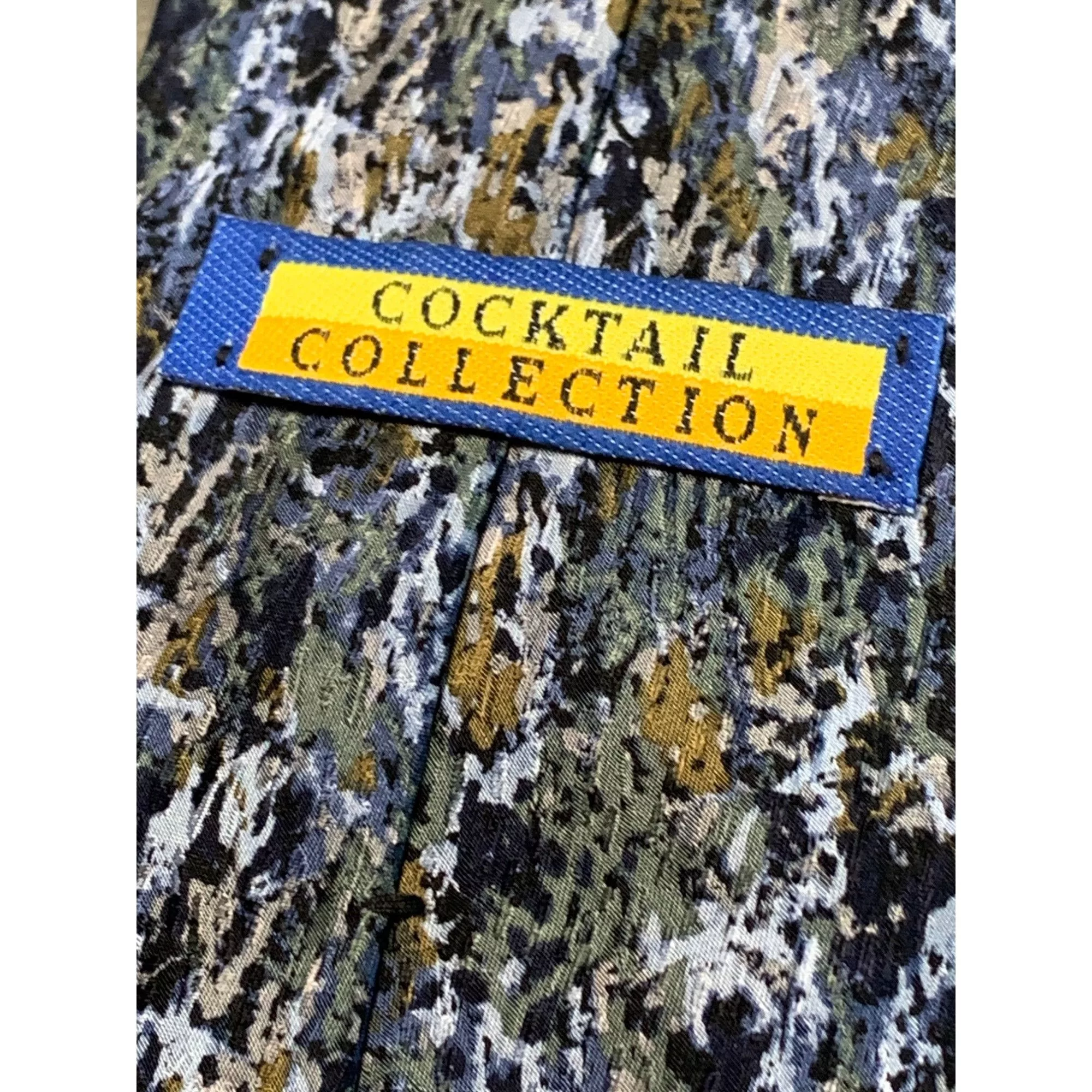 Other Ties Pocketsquares Other Cocktail Collection Silk Tie Abstract Pattern Mens Blue Gree