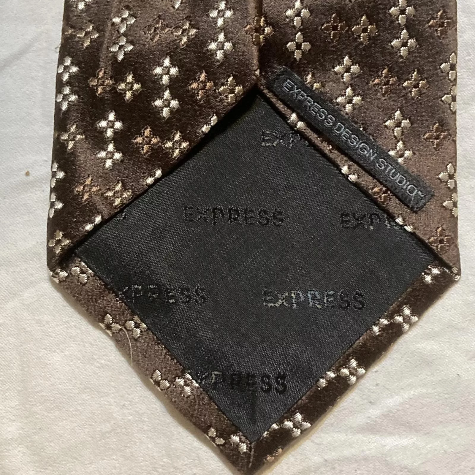 Express Ties Pocketsquares Express Brown 100% Silk Tie