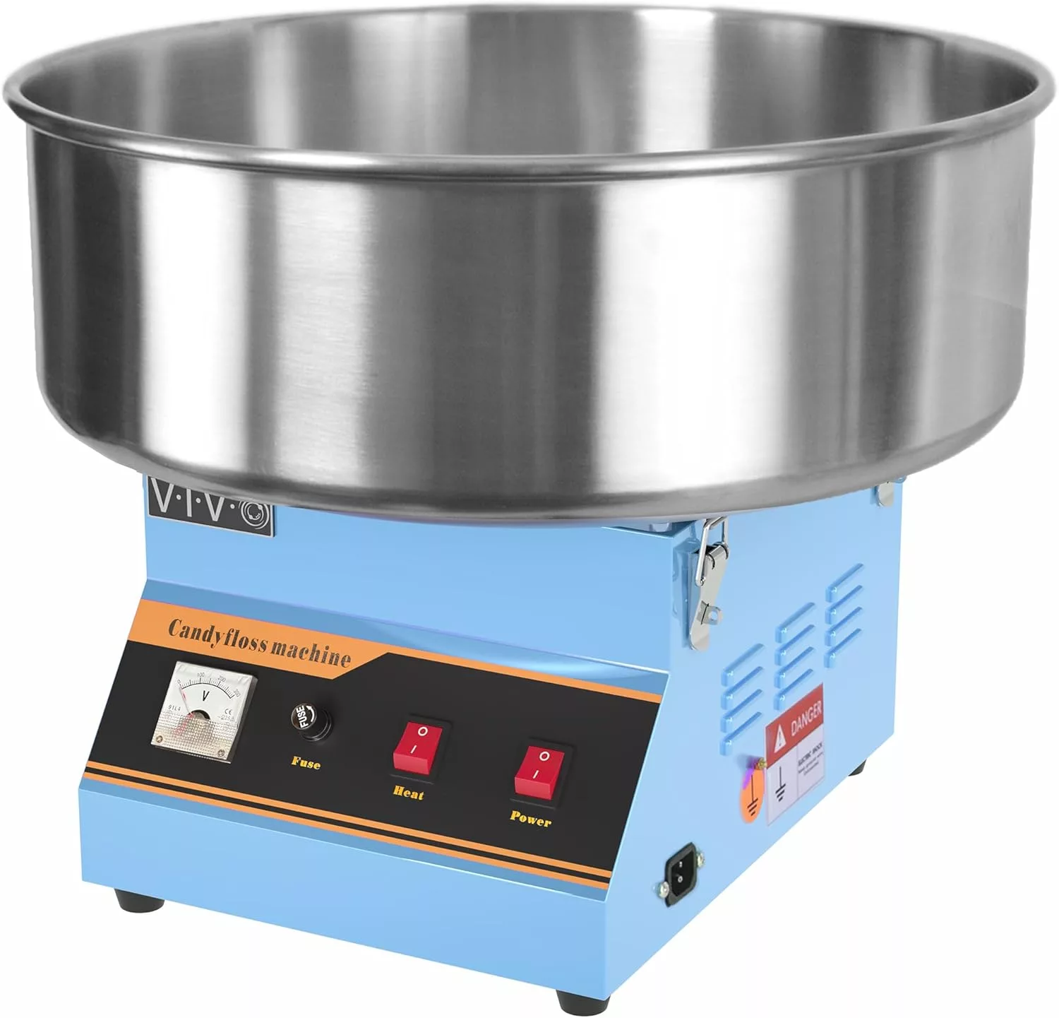 VIVO 1030W Electric Cotton Candy Machine Commercial 20 in Stainless Steel Bowl CANDY-V001B