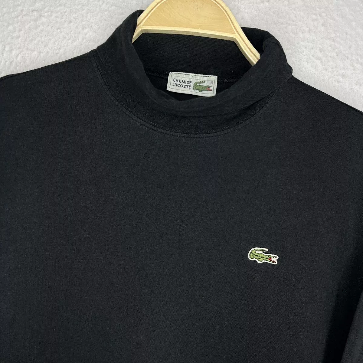 Lacoste Sweatshirts Hoodies Lacoste × Vintage Lacoste Sweatshirt Turtleneck Pull Vintage Black Logo Streetwear