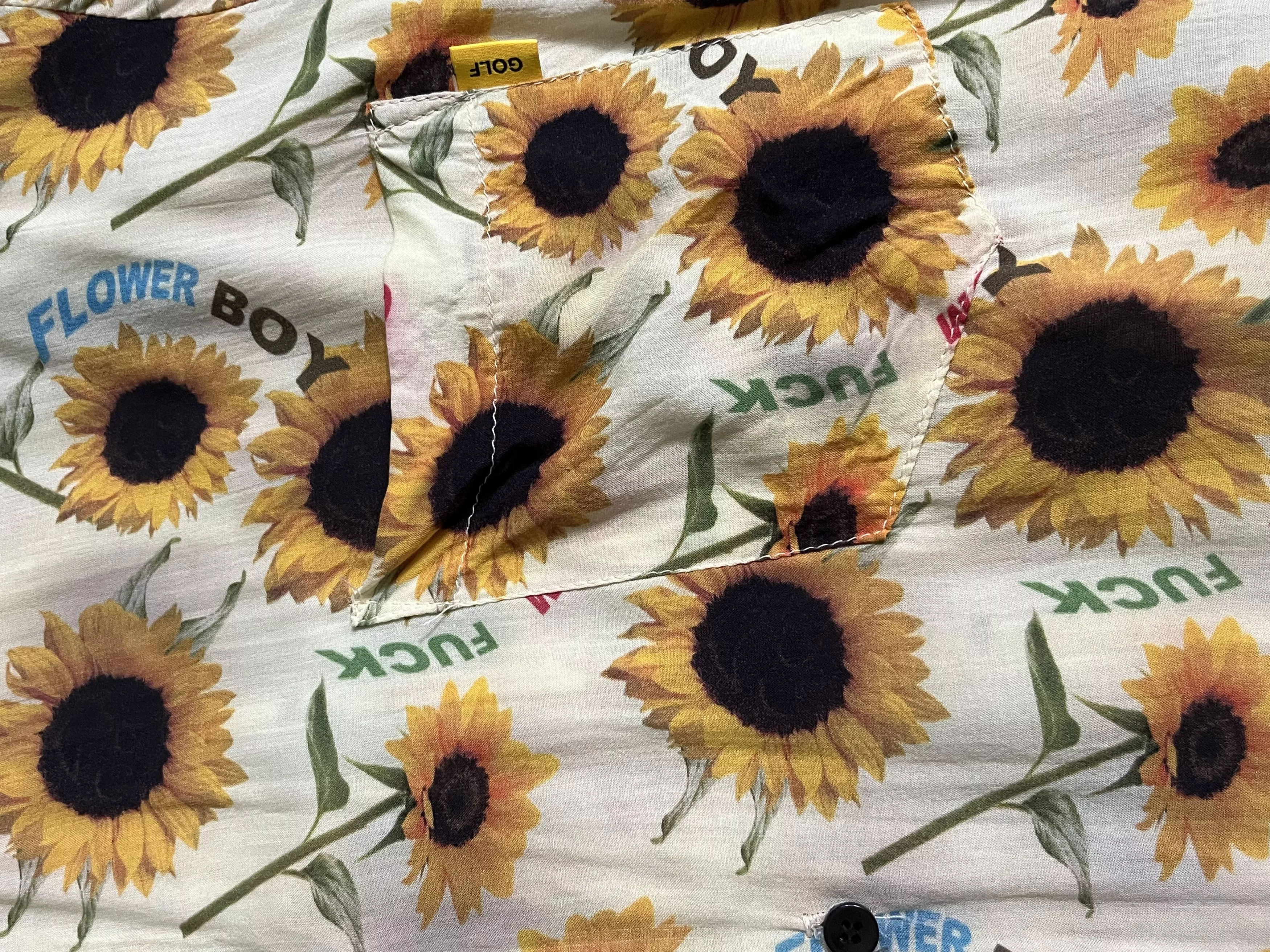 Golf Wang Shirts Button Ups Golf Wang sunflower shirt Yellow