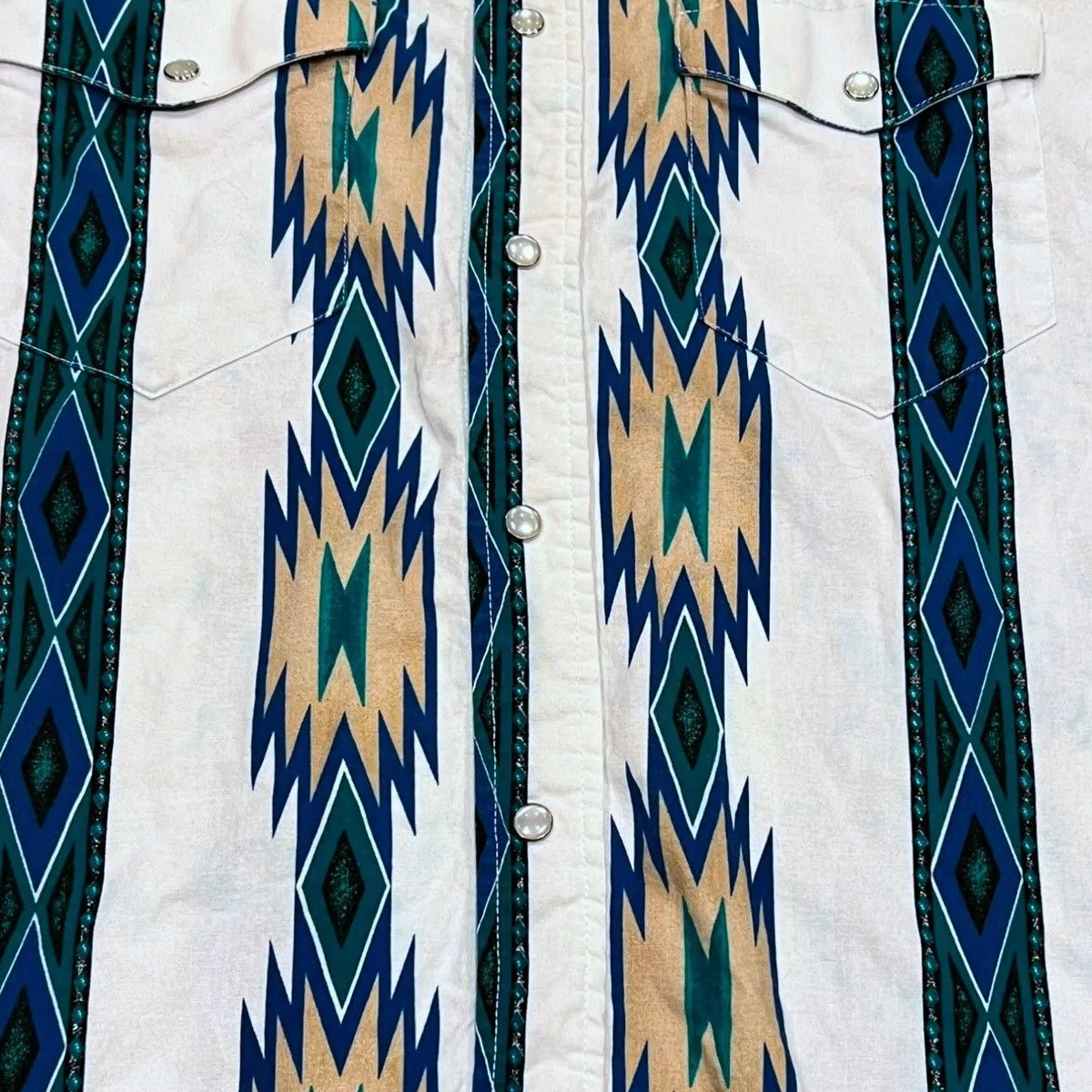 Pendleton Shirts Button Ups Pendleton Panhandle Aztec Striped Western Style Button Up Shirt Blue