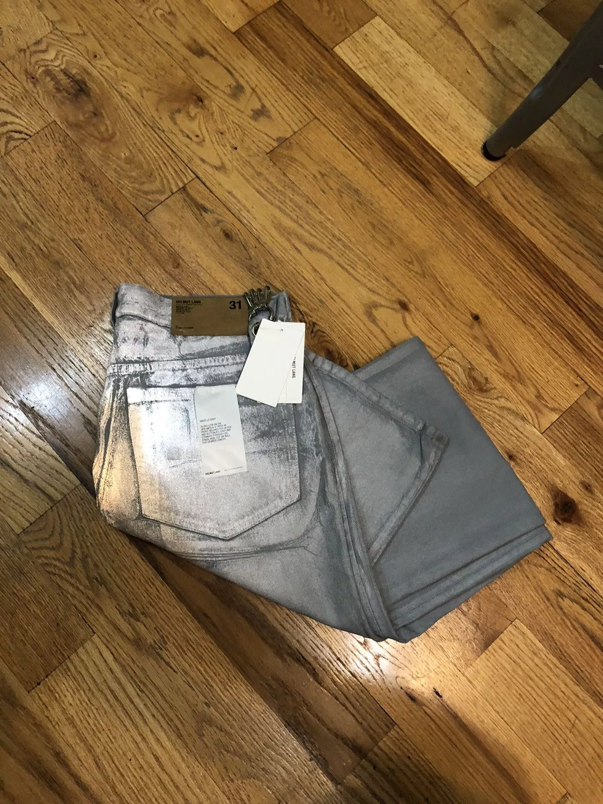 Helmut Lang Denim 🌊🌊🌊Helmut Lang Reflective Gray Straight Leg Jeans