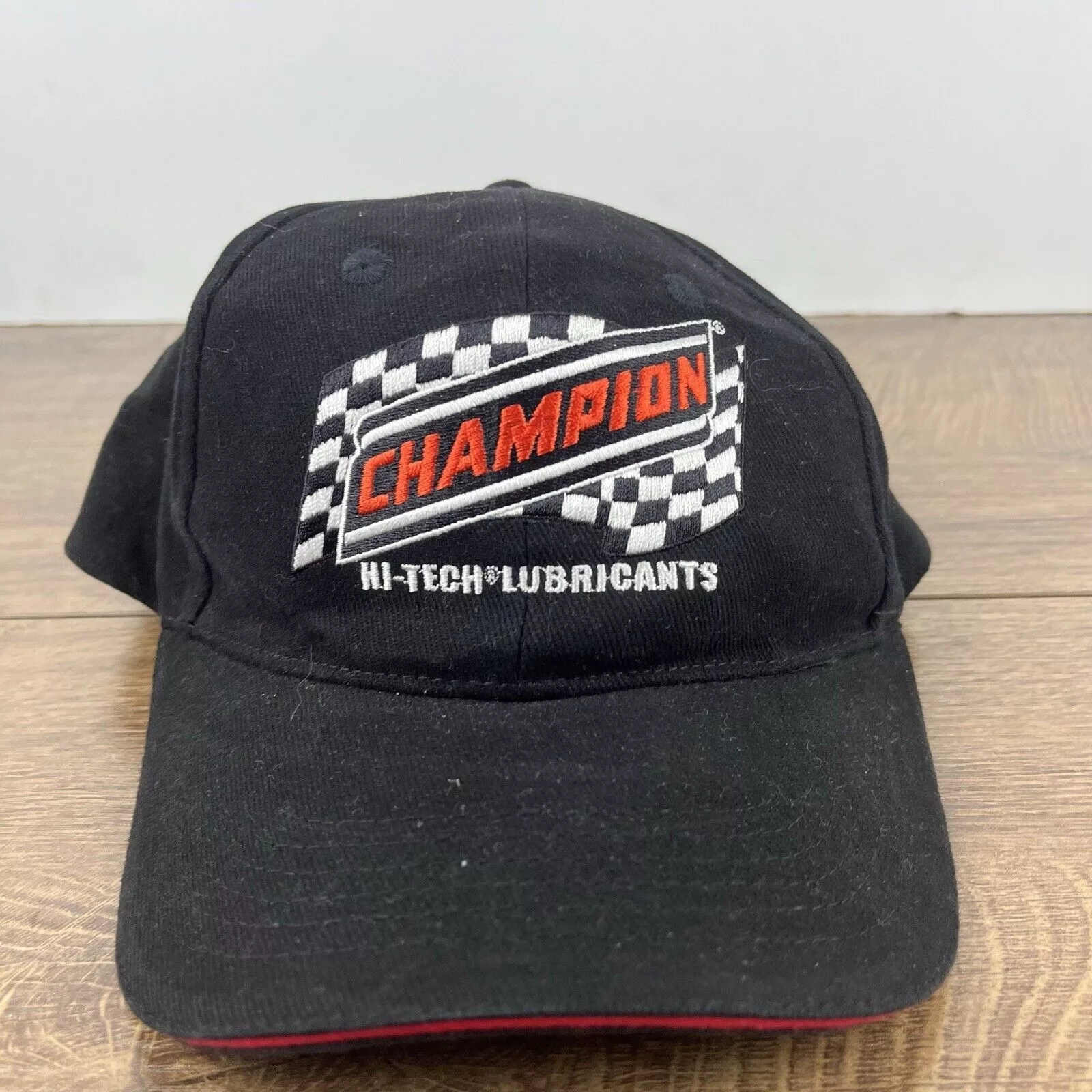 Champion Hats Champion Hi Tech Lubricants Hat Black Hat Adjustable Black A