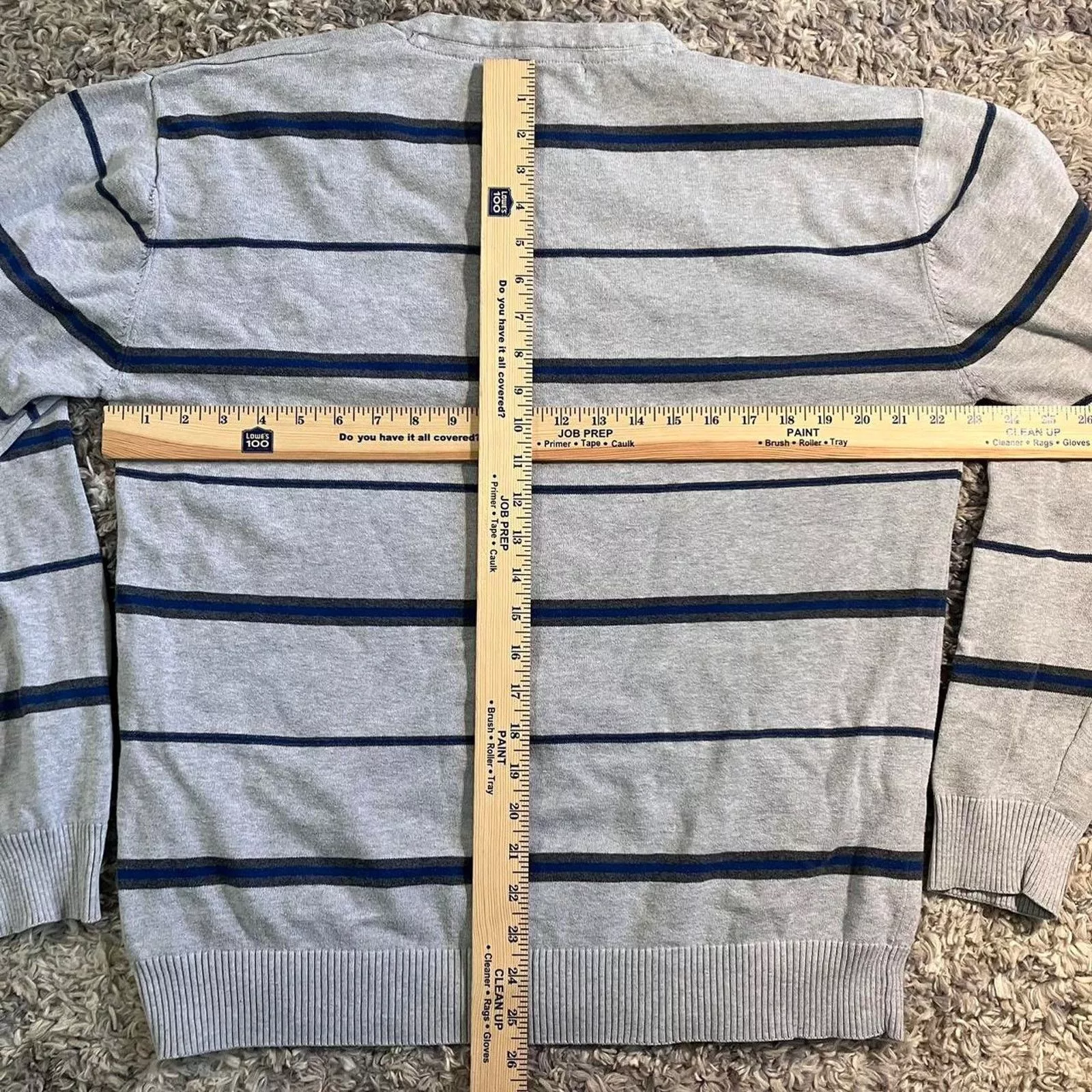Method Sweaters Knitwear Method Striped Crewneck Pullover Sweater Gray