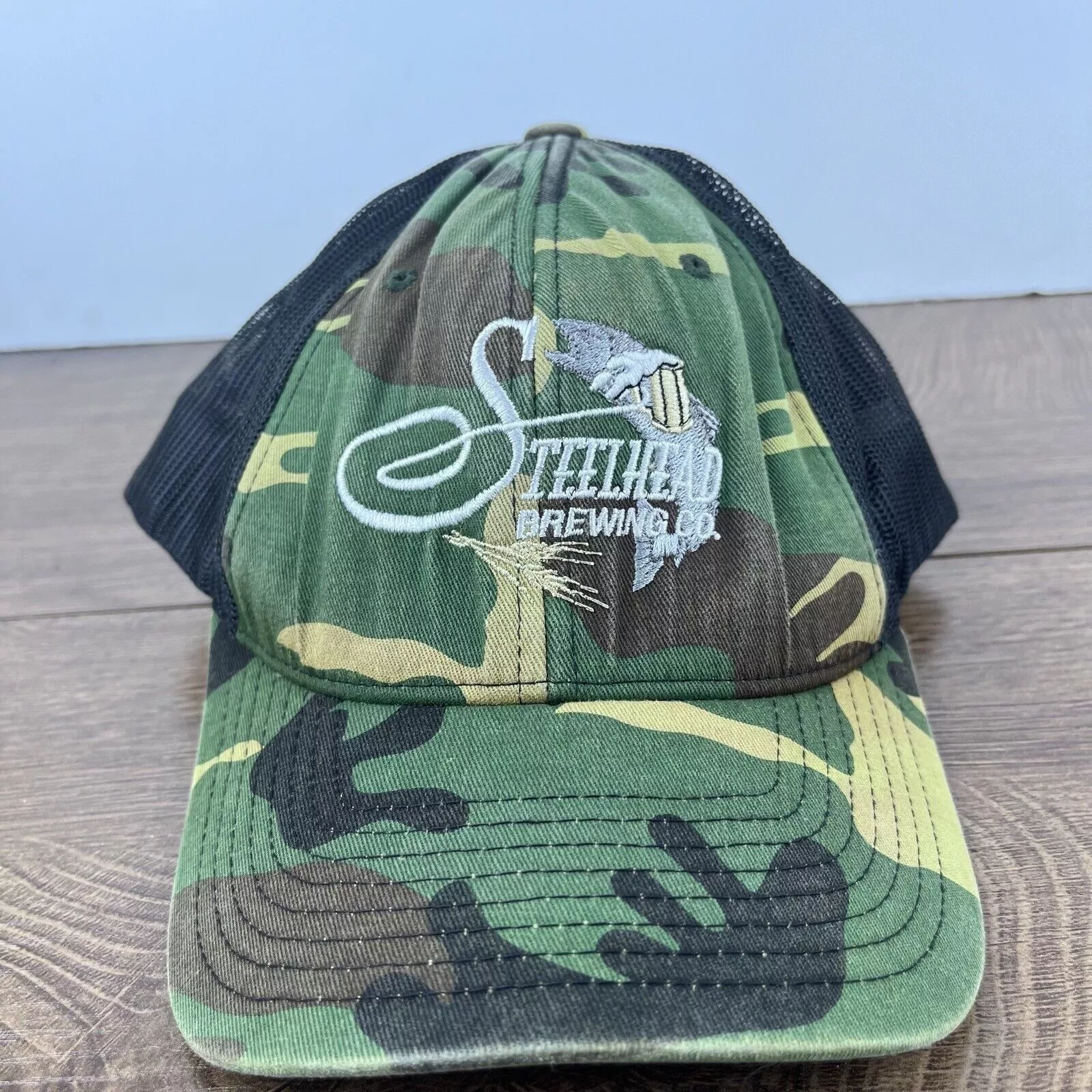 Other Hats Other Steelhead Brewing Hat Adjustable Hat Camo Adjustable Hat Gre Green