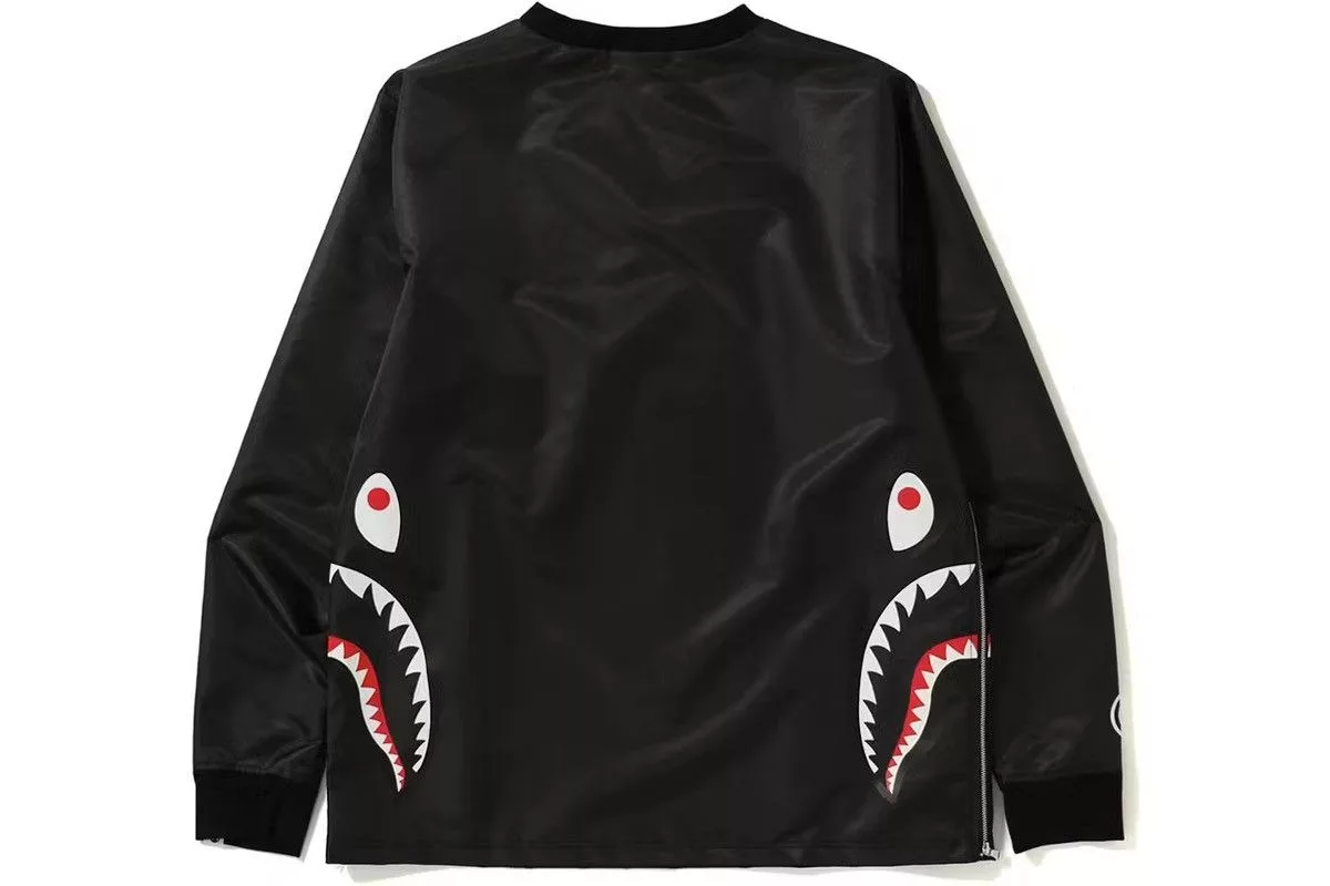 Bape Short Sleeve T Shirts BAPE Side Zip Shark Windbreaker Black