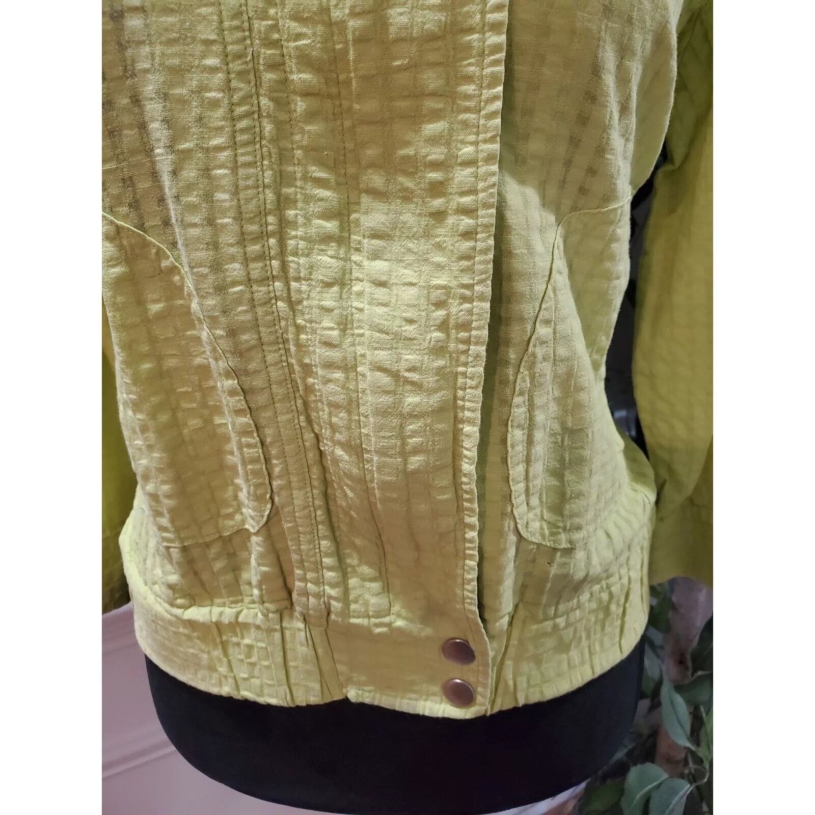 Chicos Jackets Chicos Chico's Long Sleeve Mock Neck Button Jacket Size 1 (Medium) Green