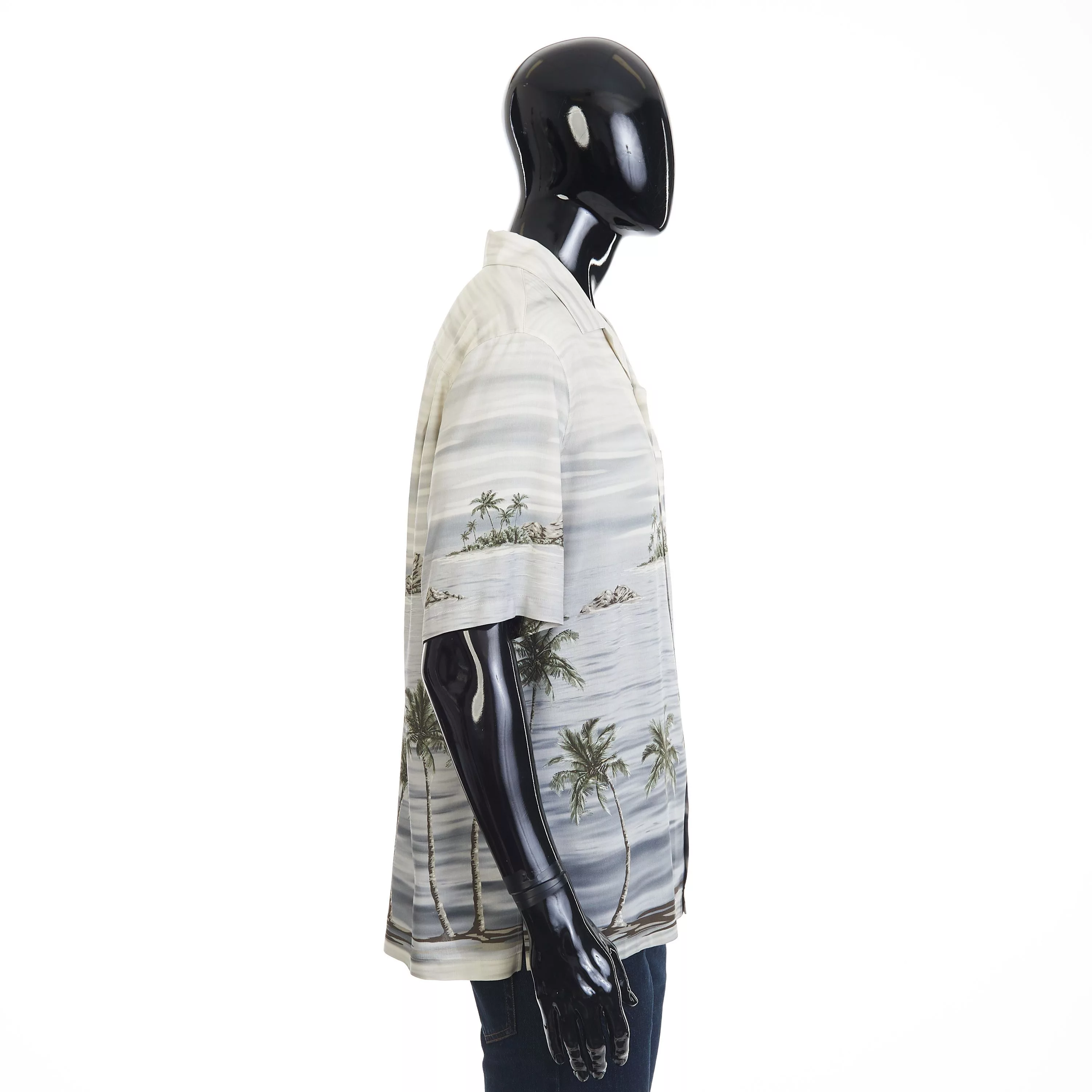 Celine Shirts Button Ups Celine Loose Hawaiian Shirt - Archipelago Print Viscose Gray