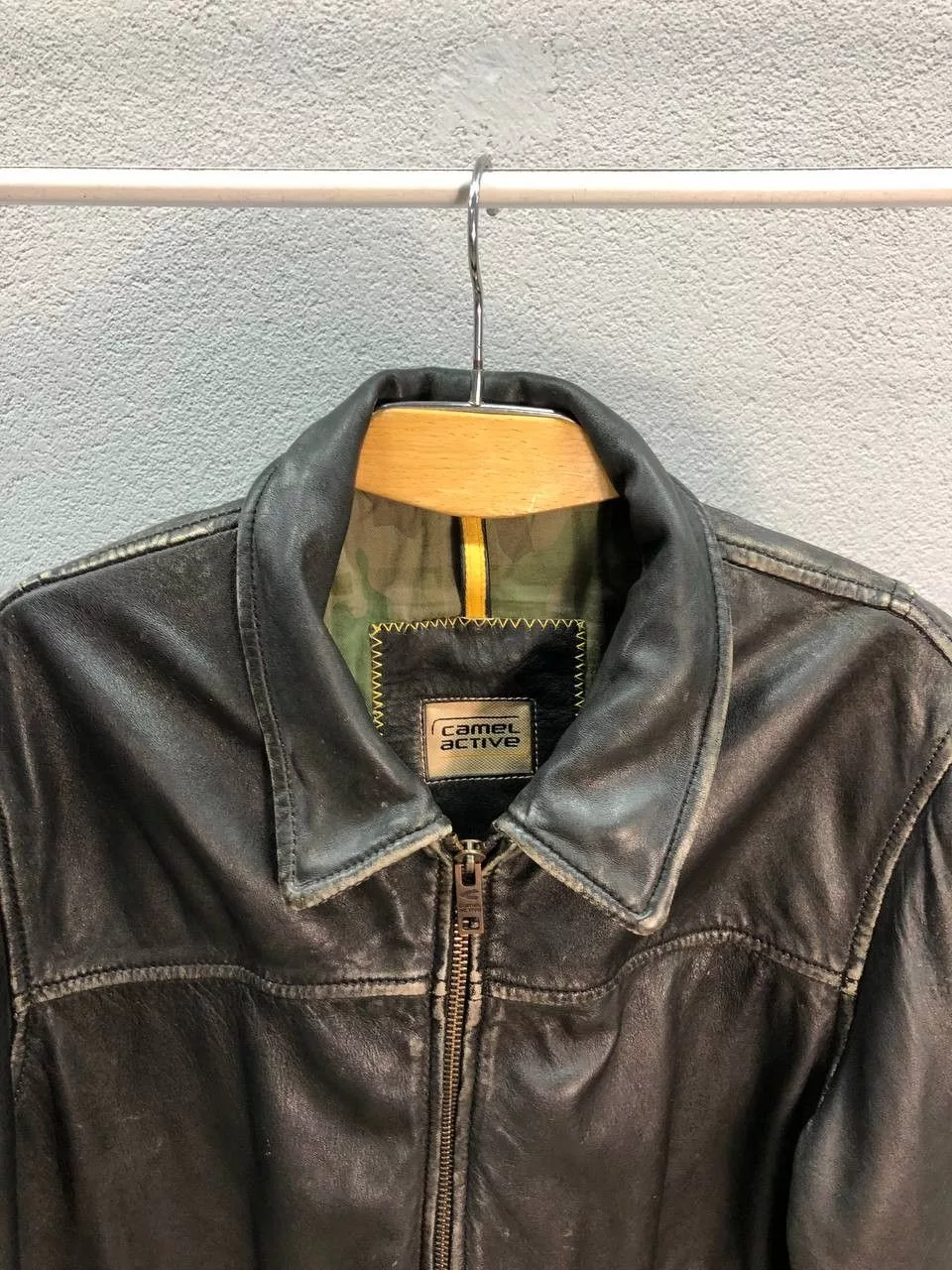 Camel Leather Jackets Camel Active leather mens Jacket 50 / Large Black